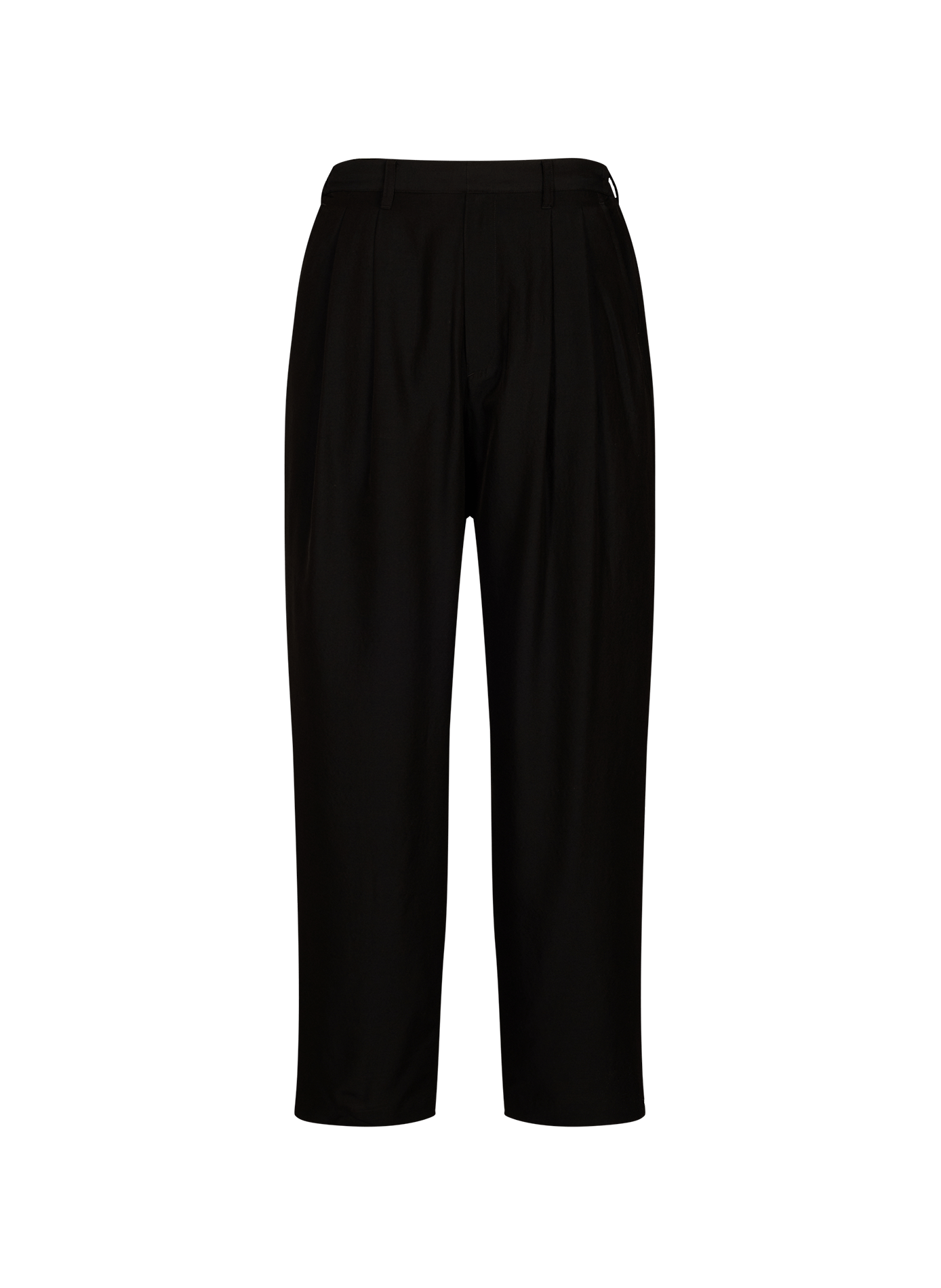 Wide-leg trousers with elasticated waist in wool and silk SSSTEIN Black