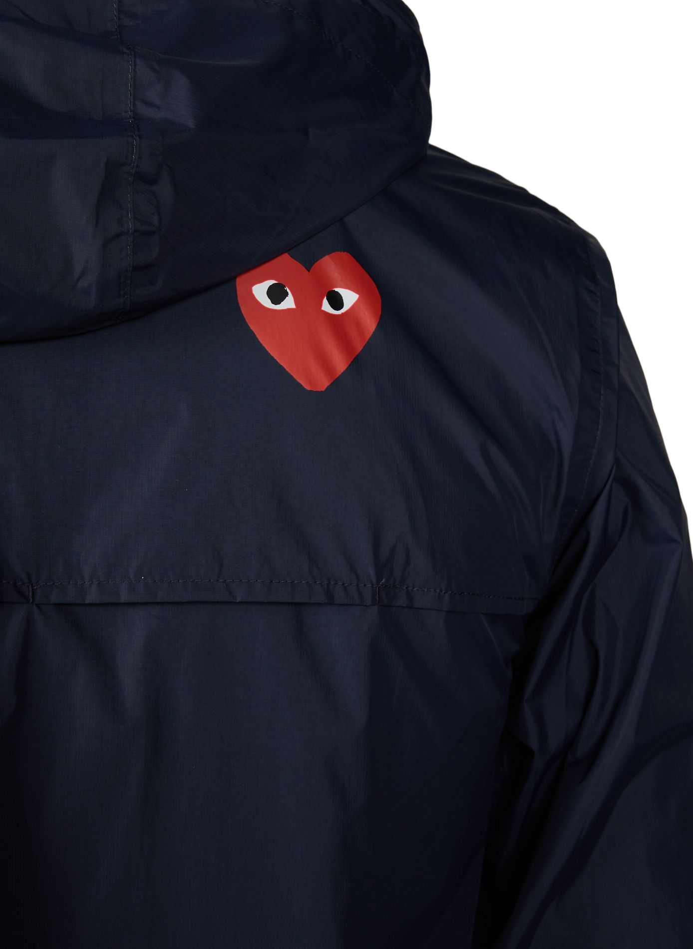 Waterproof hooded jacket COMME DES GARCONS PLAY Blue