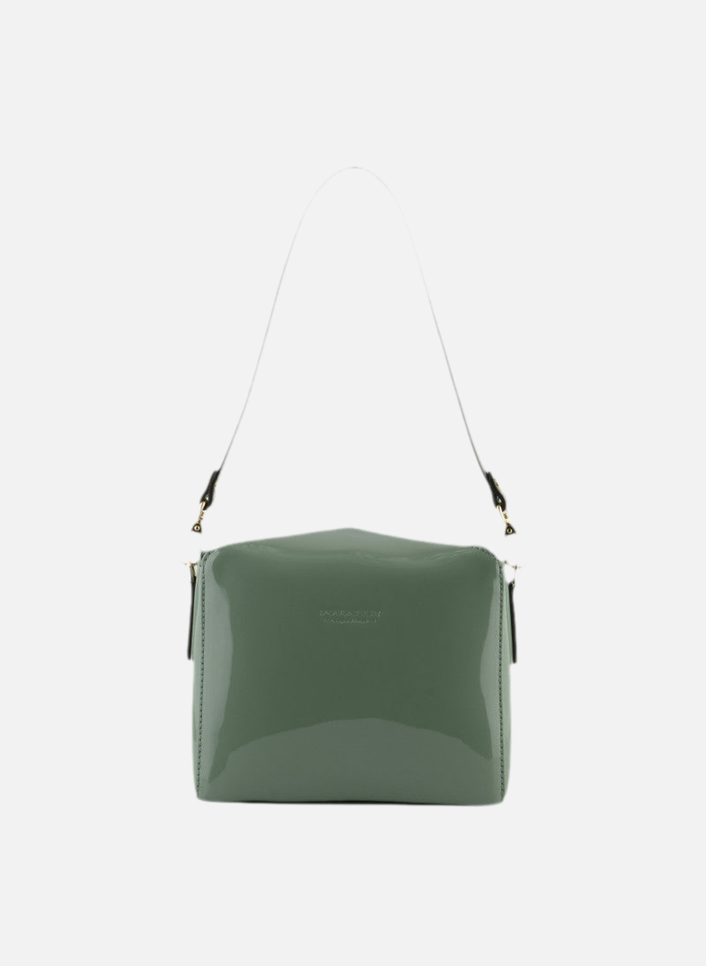 Cassetta vernis | sac porté épaule en cuir de vachette  Gris