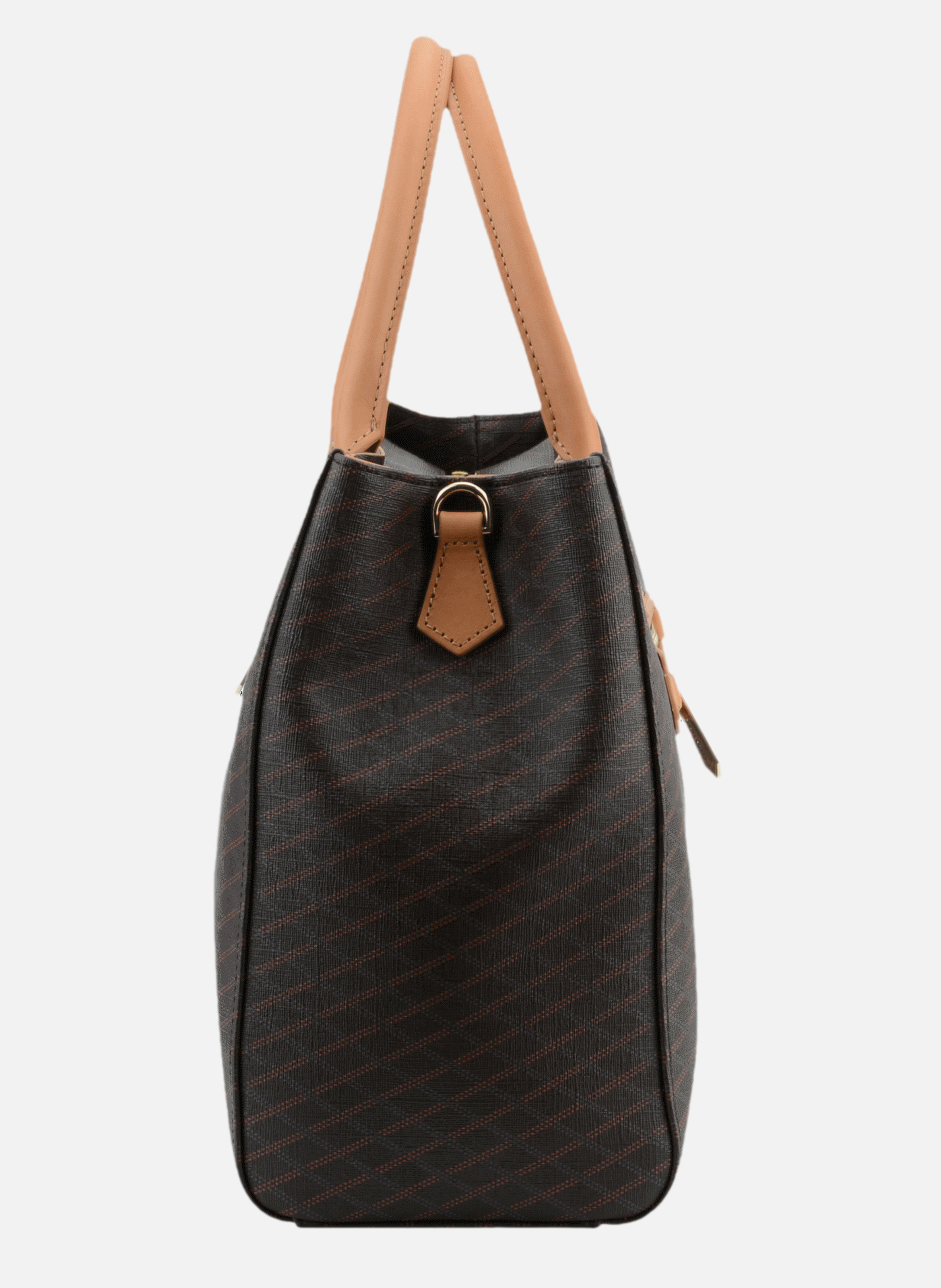 Volver coated | sac porté main gm en cuir de vachette POURCHET Marron
