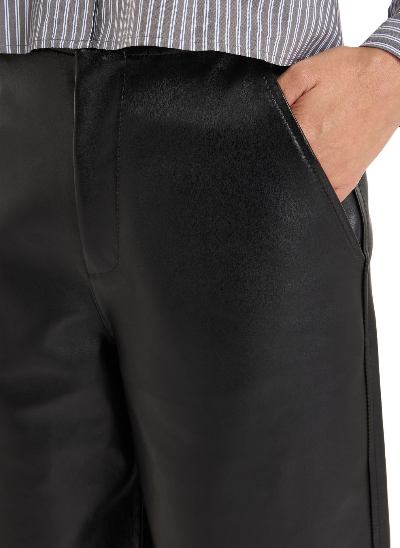 Wide leather pants SAISON 1865 Black