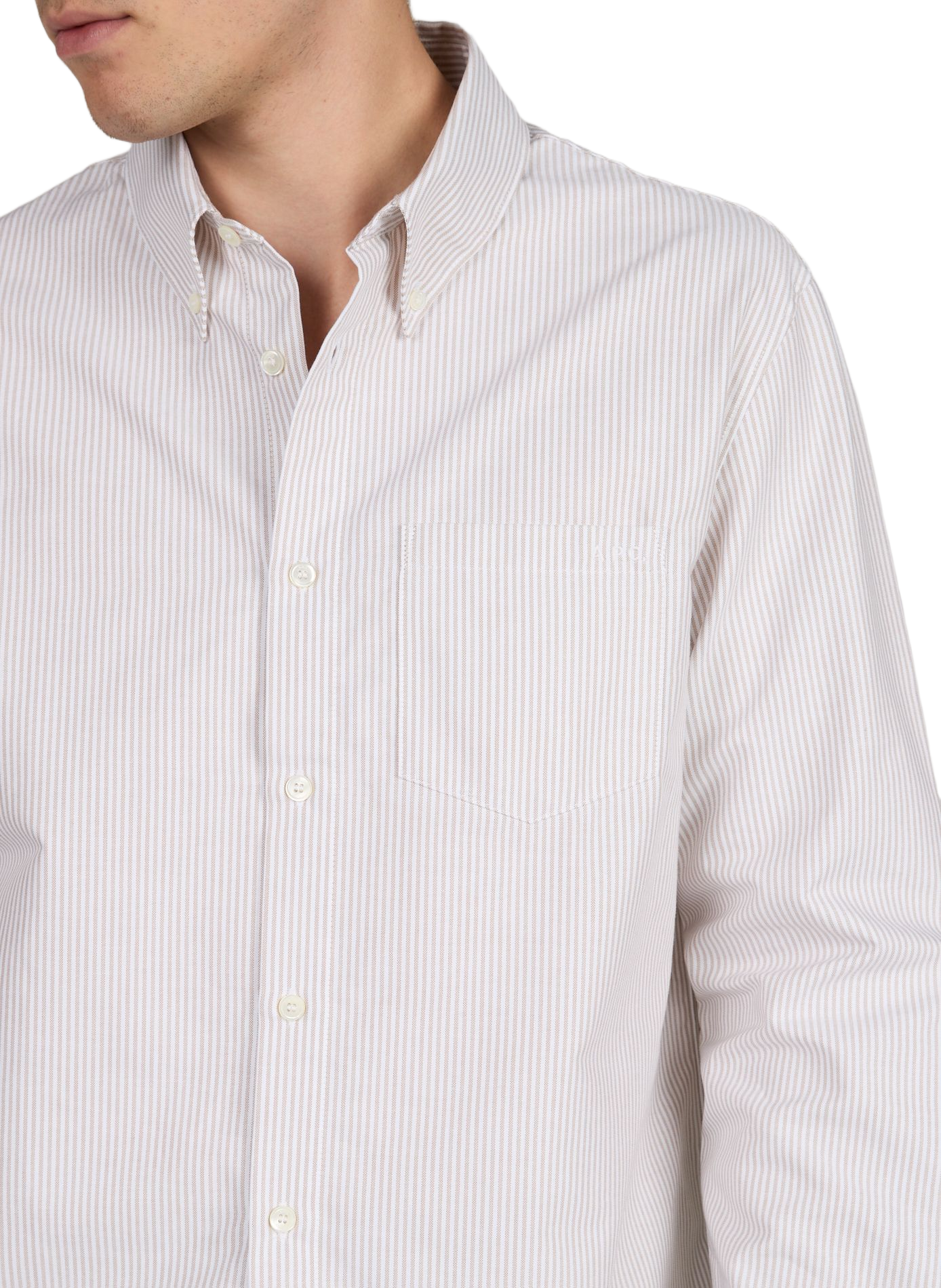 Oversized shirt with classic striped cotton collar A.P.C. Beige