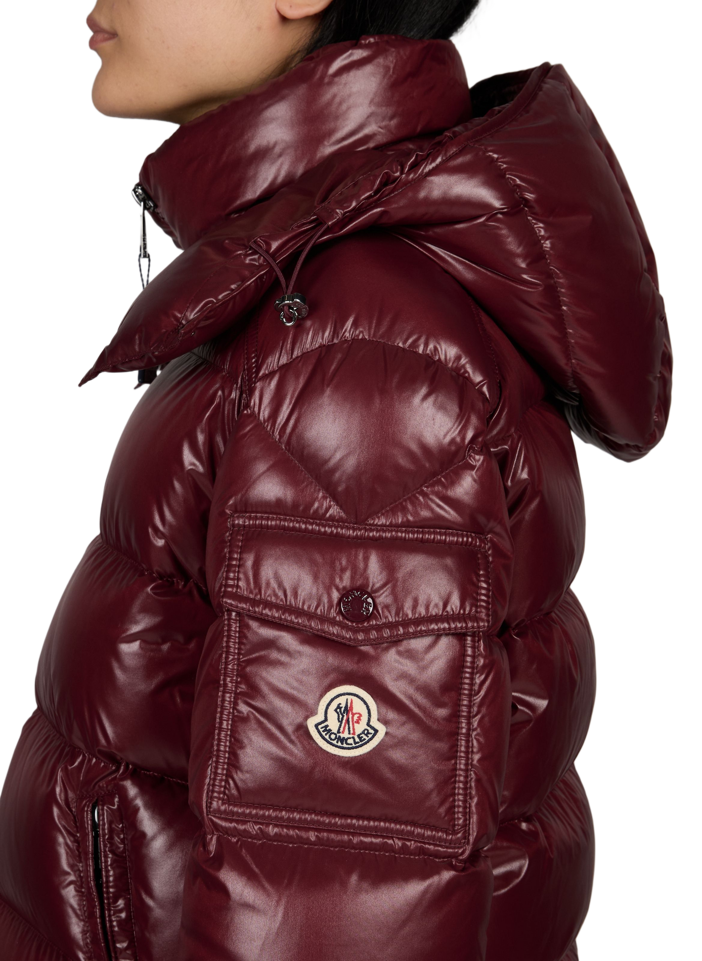 Gerade Daunenjacke mit Kapuze MONCLER Rot