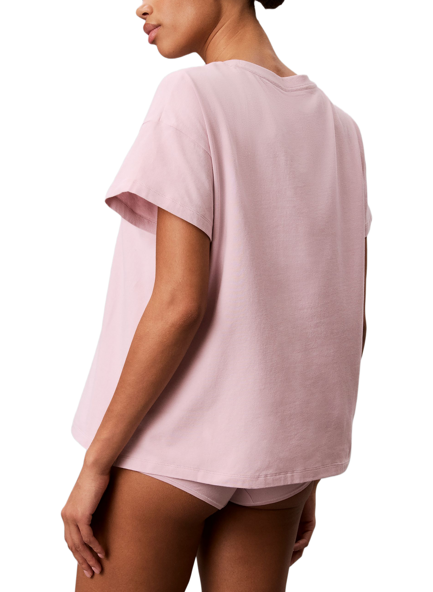 T-shirt with brand embroidery in blended cotton CALVIN KLEIN Pink