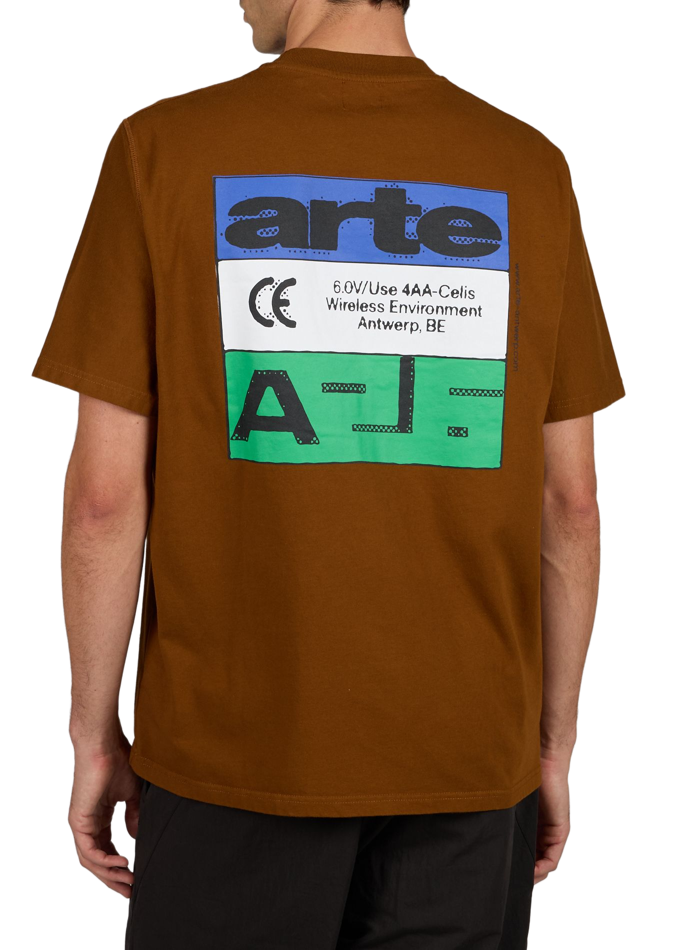 Bedrucktes T-Shirt mit Rundhalsausschnitt aus Baumwolle ARTE ANTWERP Braun