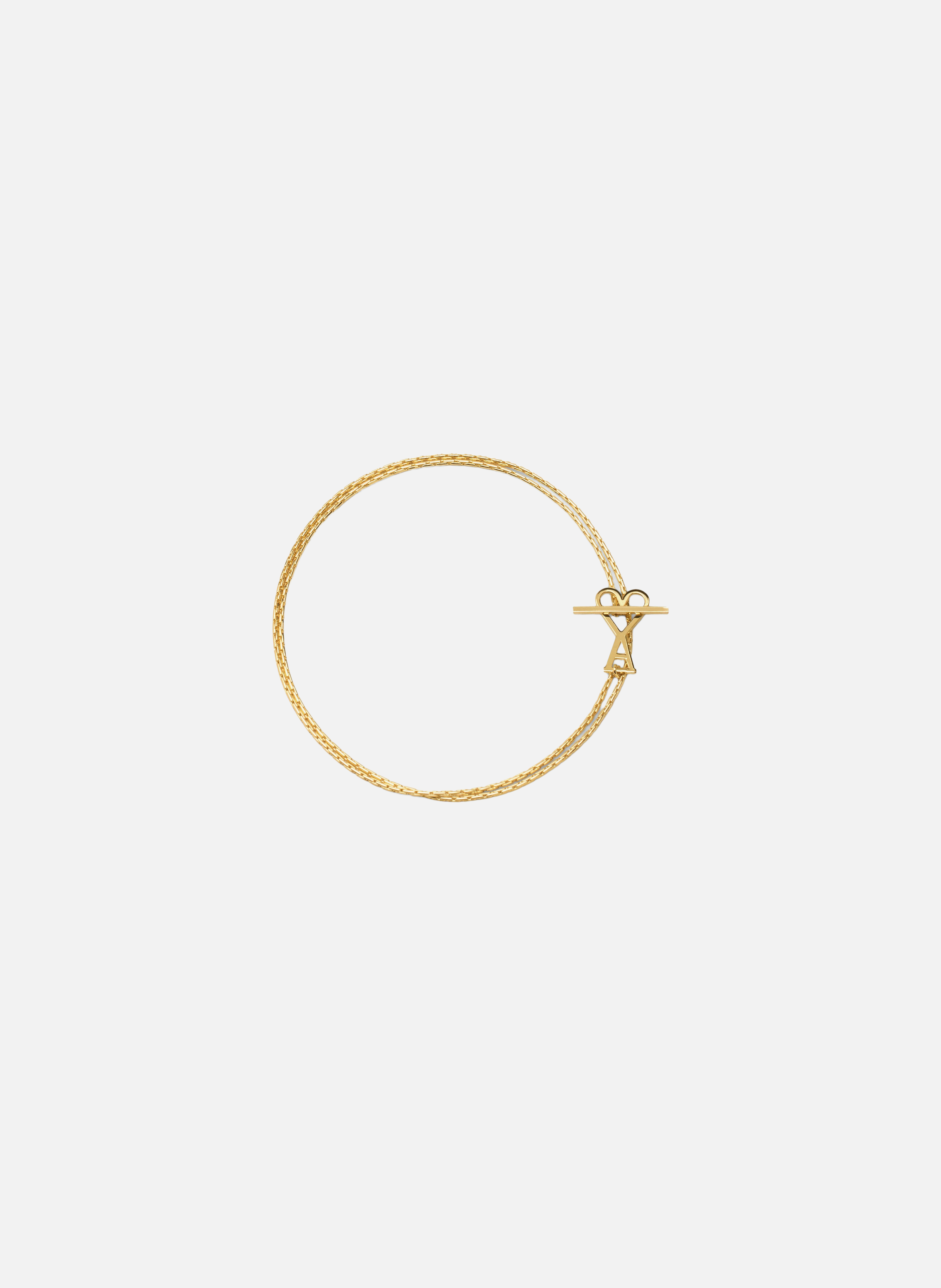 Collier chaîne ami de coeur 2 en 1 unisexe AMI PARIS Jaune