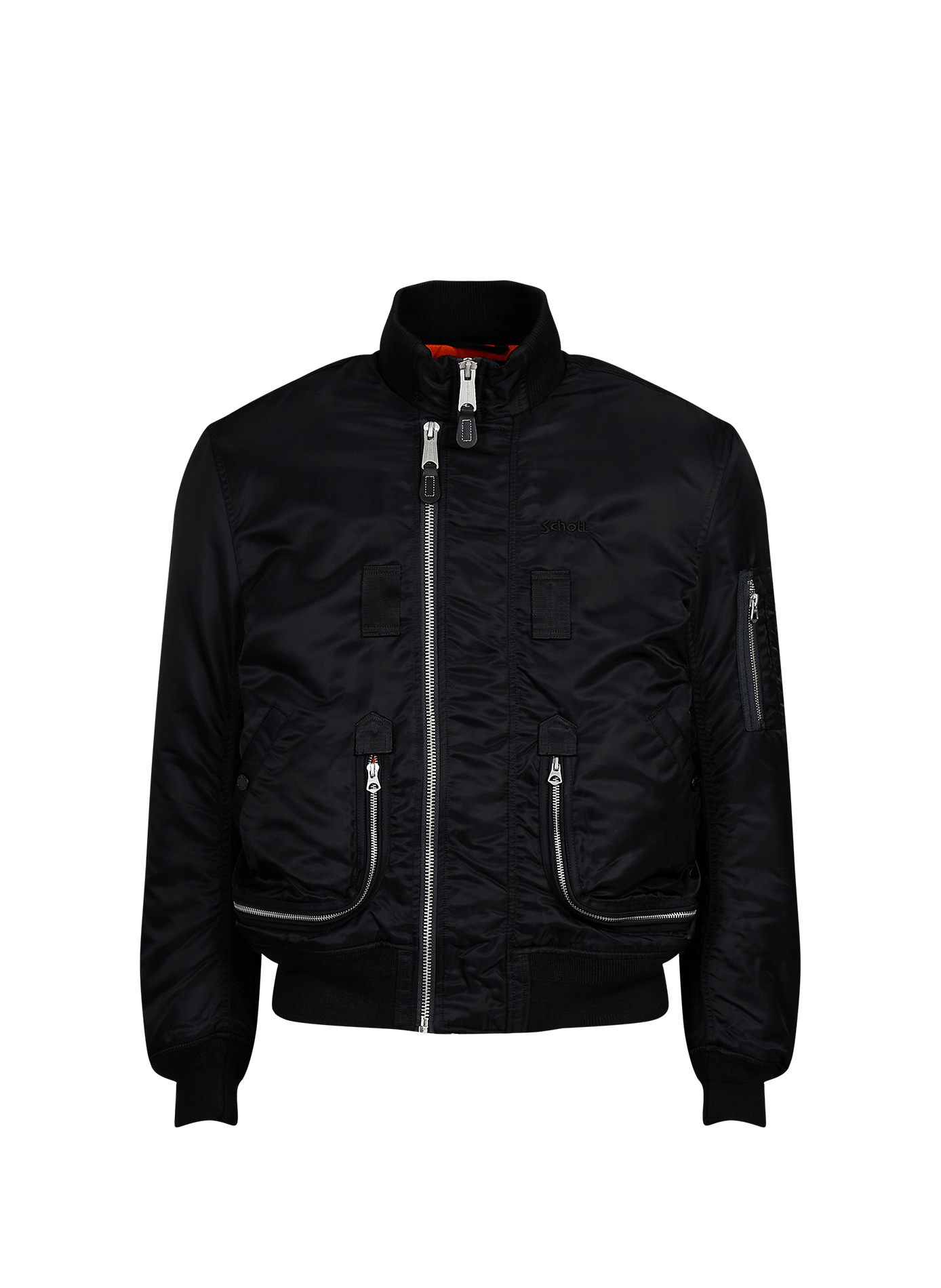 Blouson droit zippé uni SCHOTT Noir
