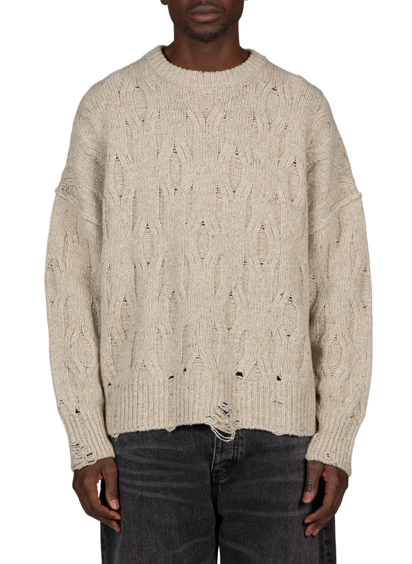 Oversized-Pullover aus Mischwolle REPRESENT Beige