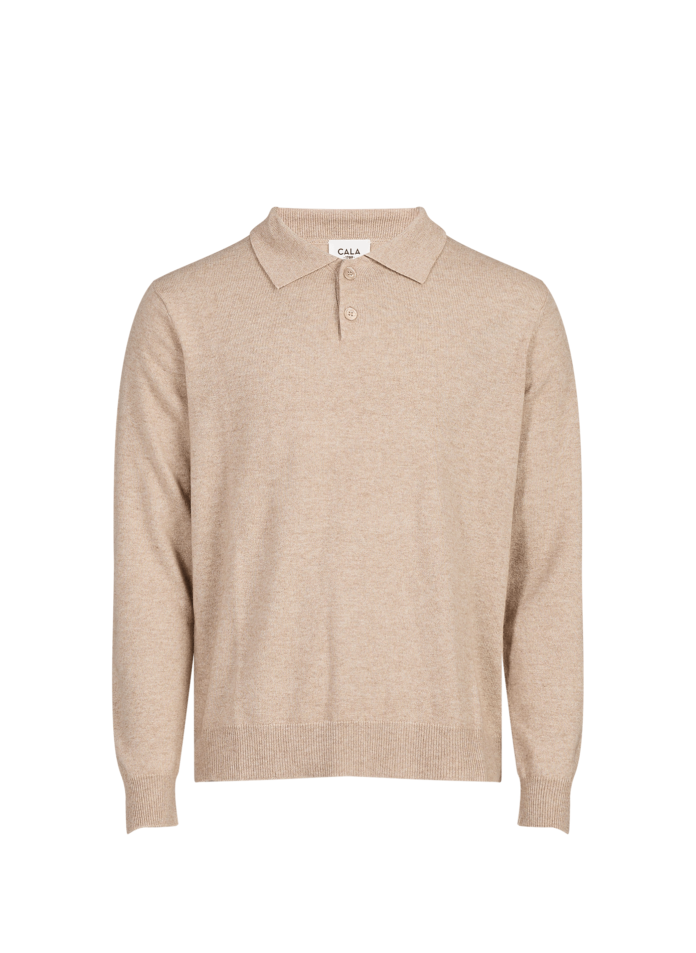 Straight wool blend polo neck sweater 1789 CALA Beige