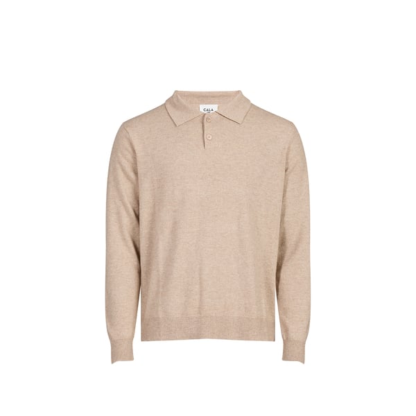 Pull col polo droit en laine mélangée Pull col polo droit en laine mélangée