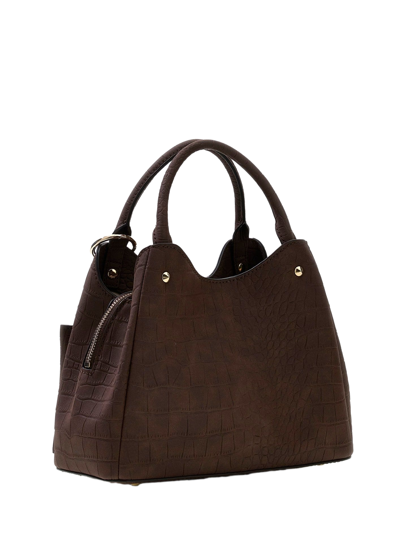 Sac à main effet croco GUESS Marron