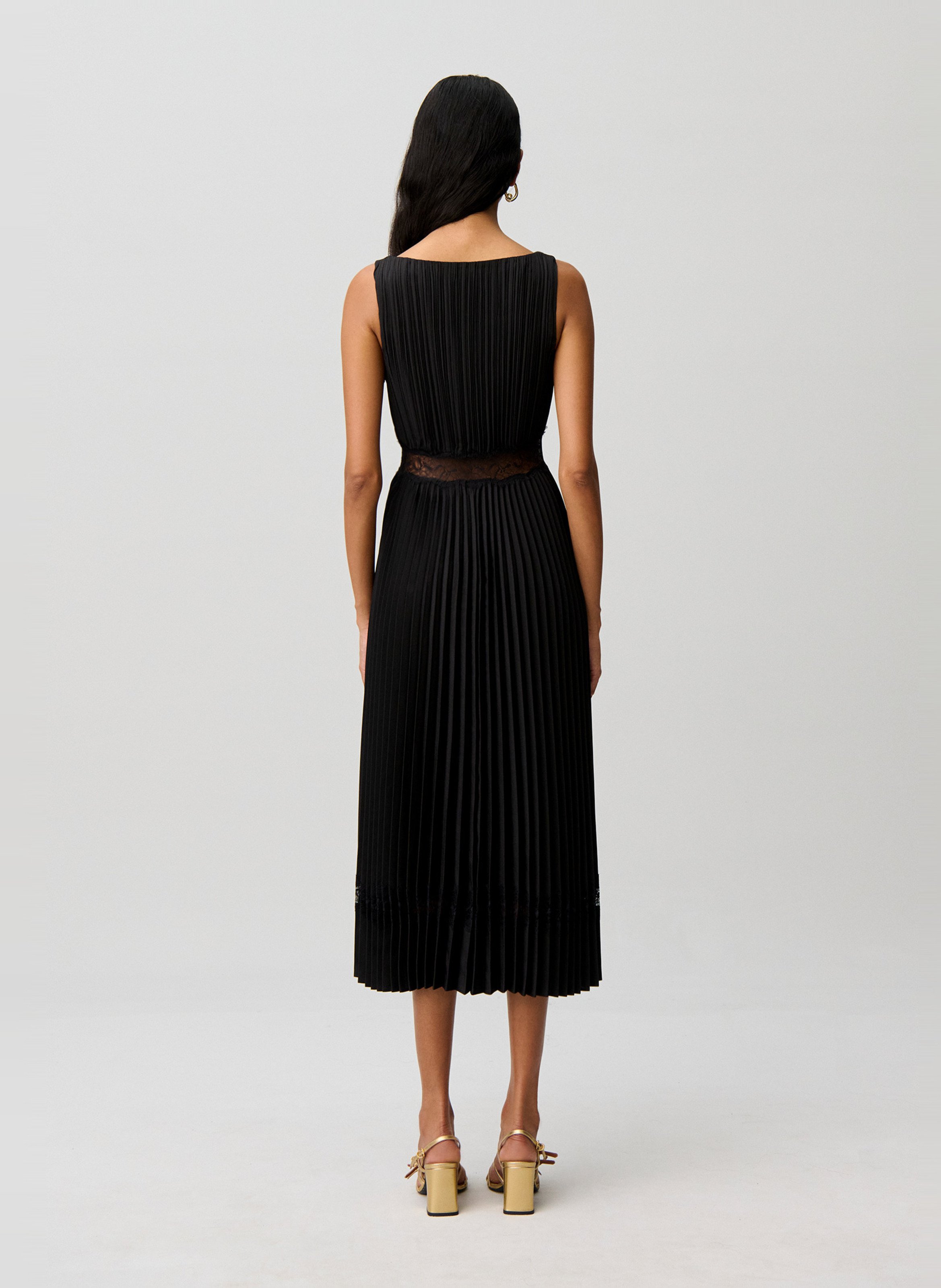 Robe longue droite plissée CLAUDIE PIERLOT Noir