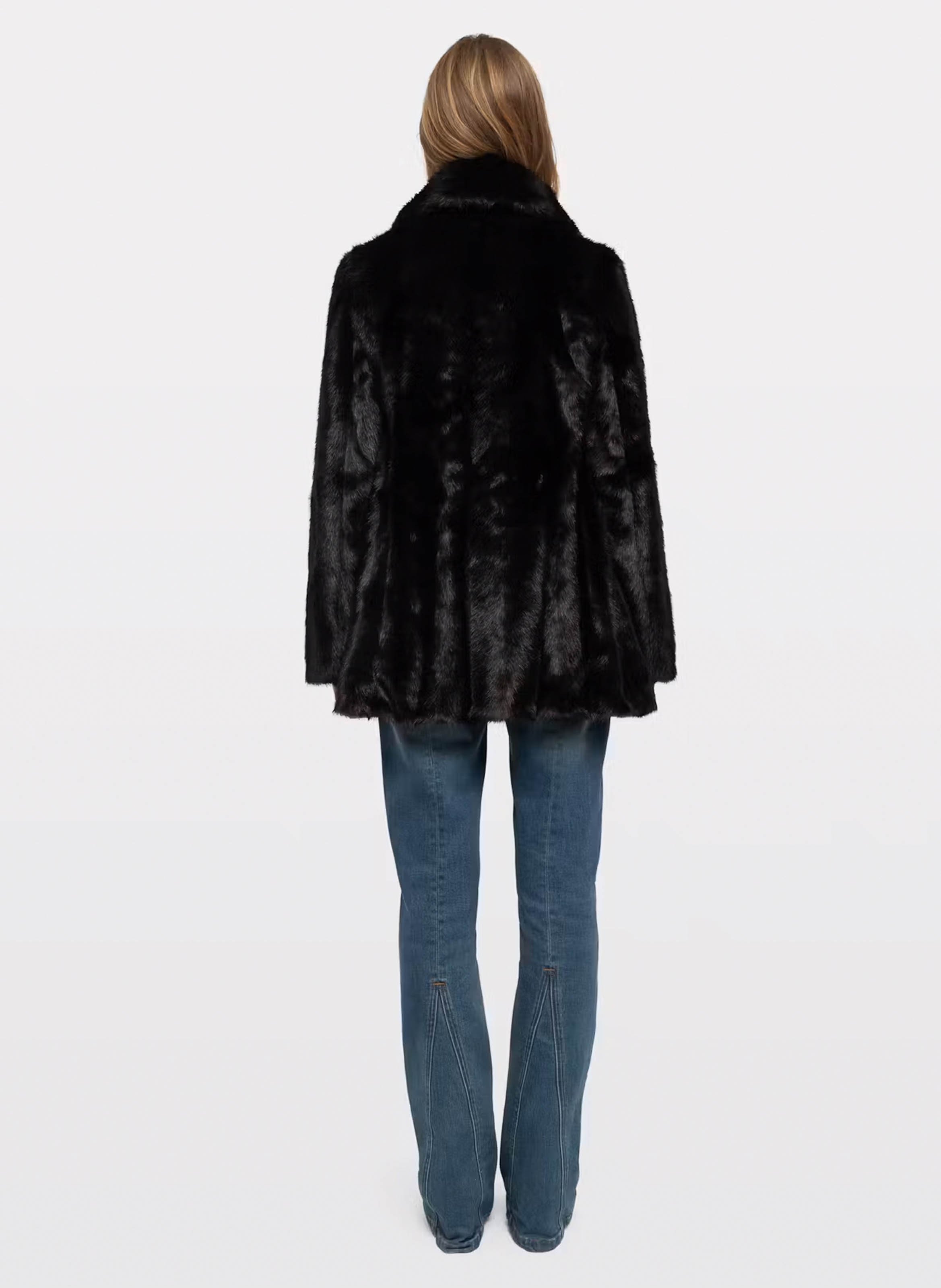 Manteau col tailleur en fourrure ZADIG&VOLTAIRE Marron