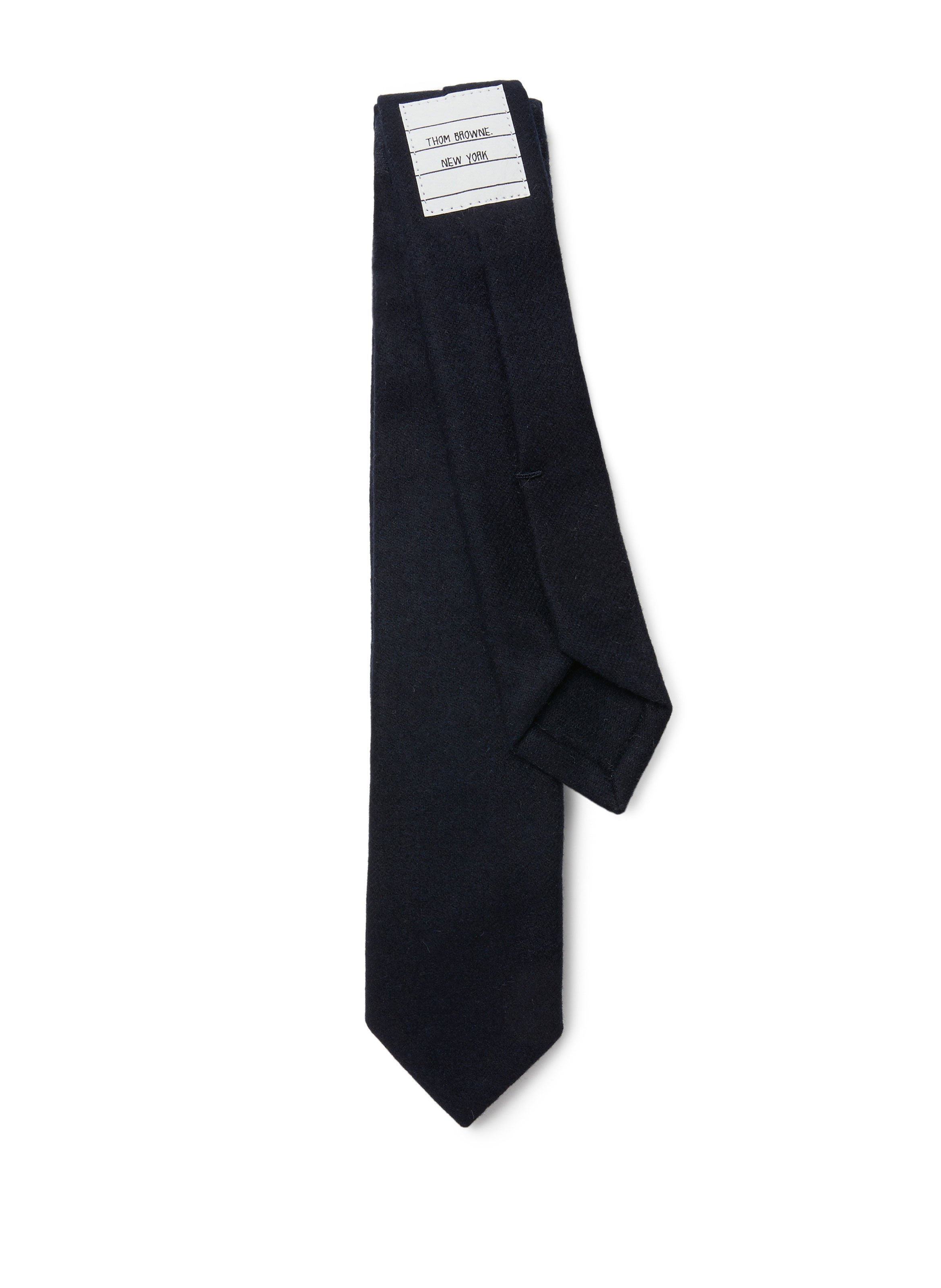 THOM BROWNE Cravate chiné en laine et cachemire Bleu