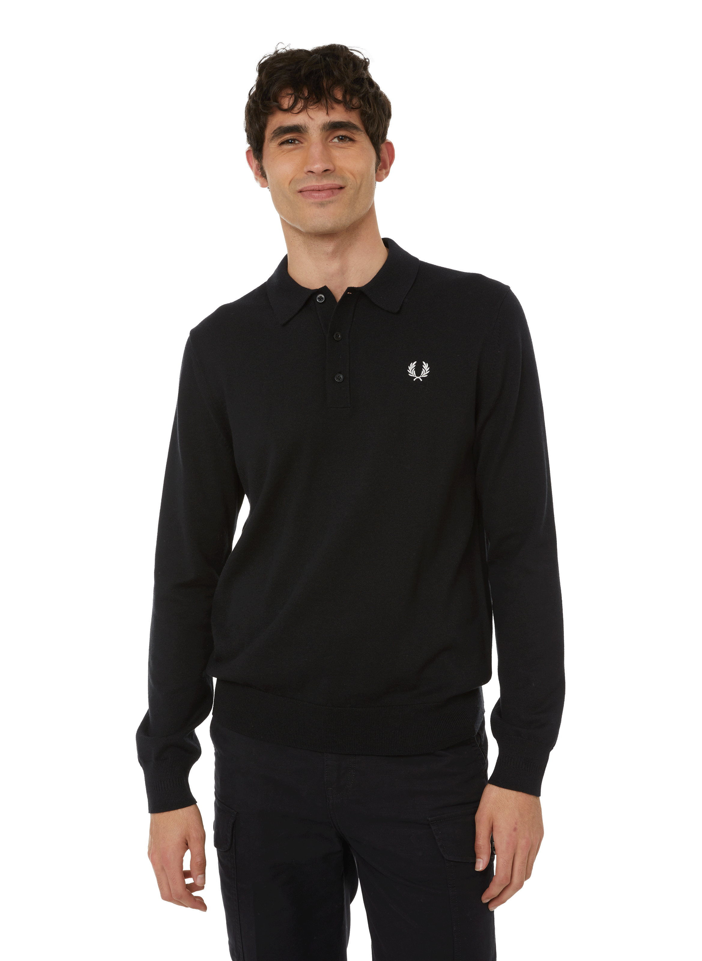 fred perry knitted polo long sleeve