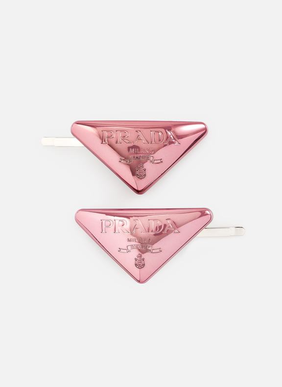 Prada Triangle-Logo Hair Clip - Pink for Women