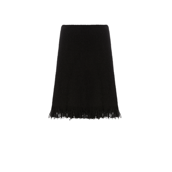 Shop Chloé Frayed Mini Skirt In Black