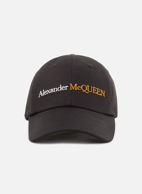 قبعة قطنية باللون الأسودالكسندر ماكوين 