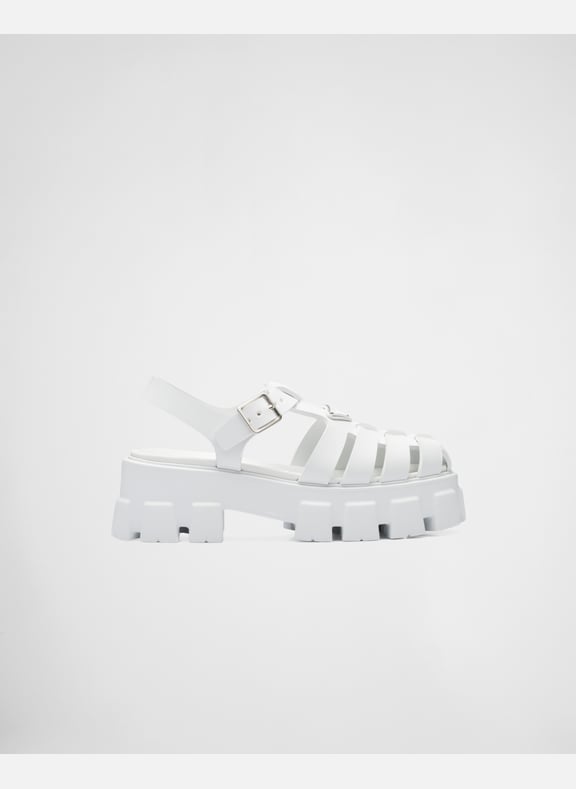 Sandales monolith en gomme Blanc by PRADA PRADA Sandales monolith en gomme Blanc
