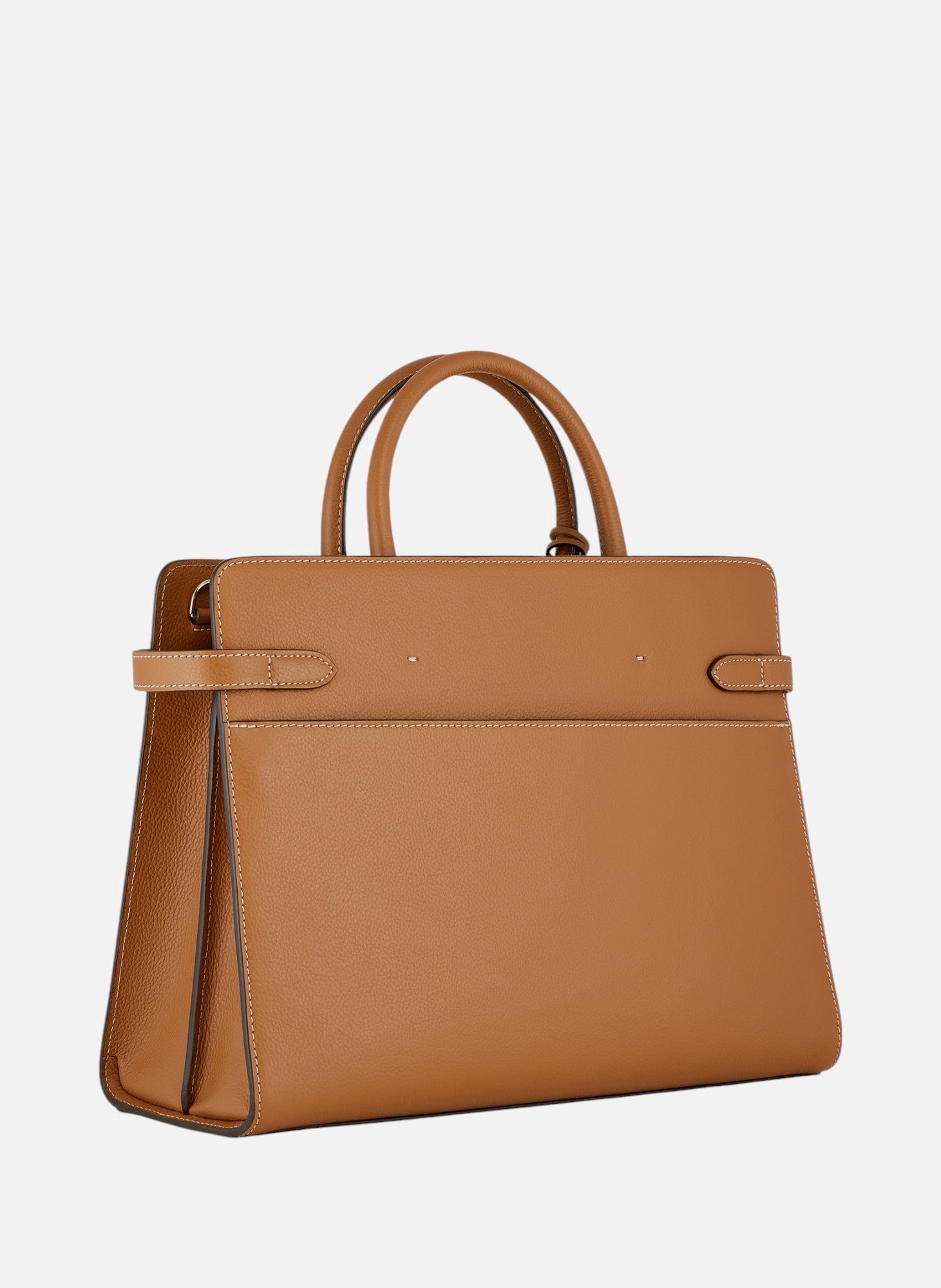 Grand sac à main emilie en cuir grainé Marron