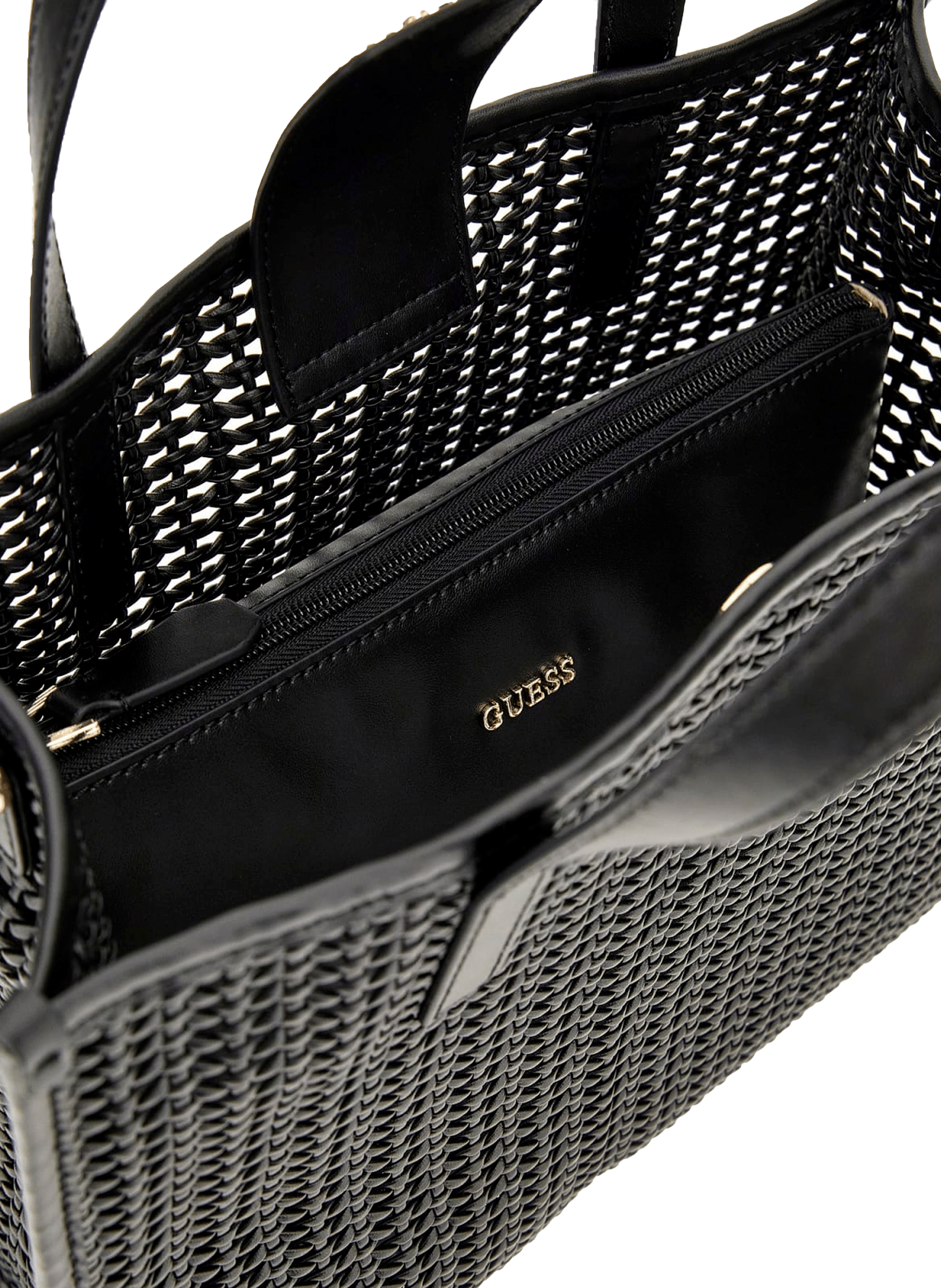 Sac à main Brigitta tressée GUESS Noir