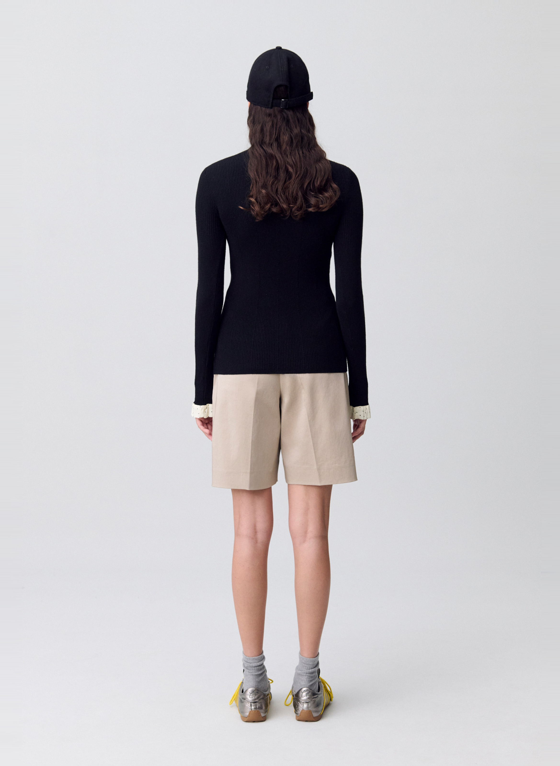 Pull col rond en laine mélangée masoie CLAUDIE PIERLOT Noir