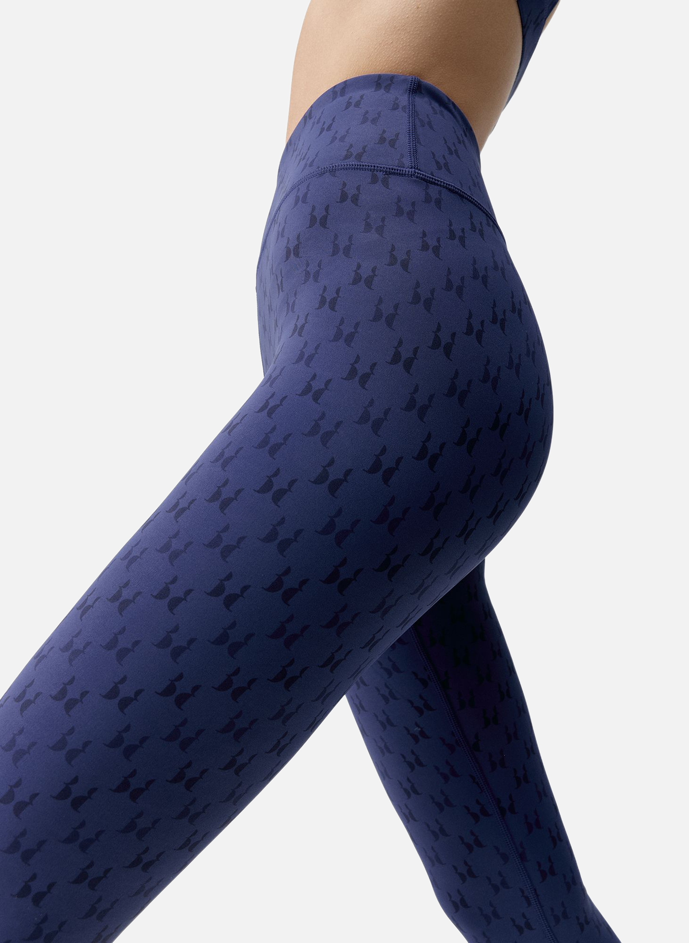 Legging de sport 7/8 performance monogram BORN LIVING YOGA Bleu