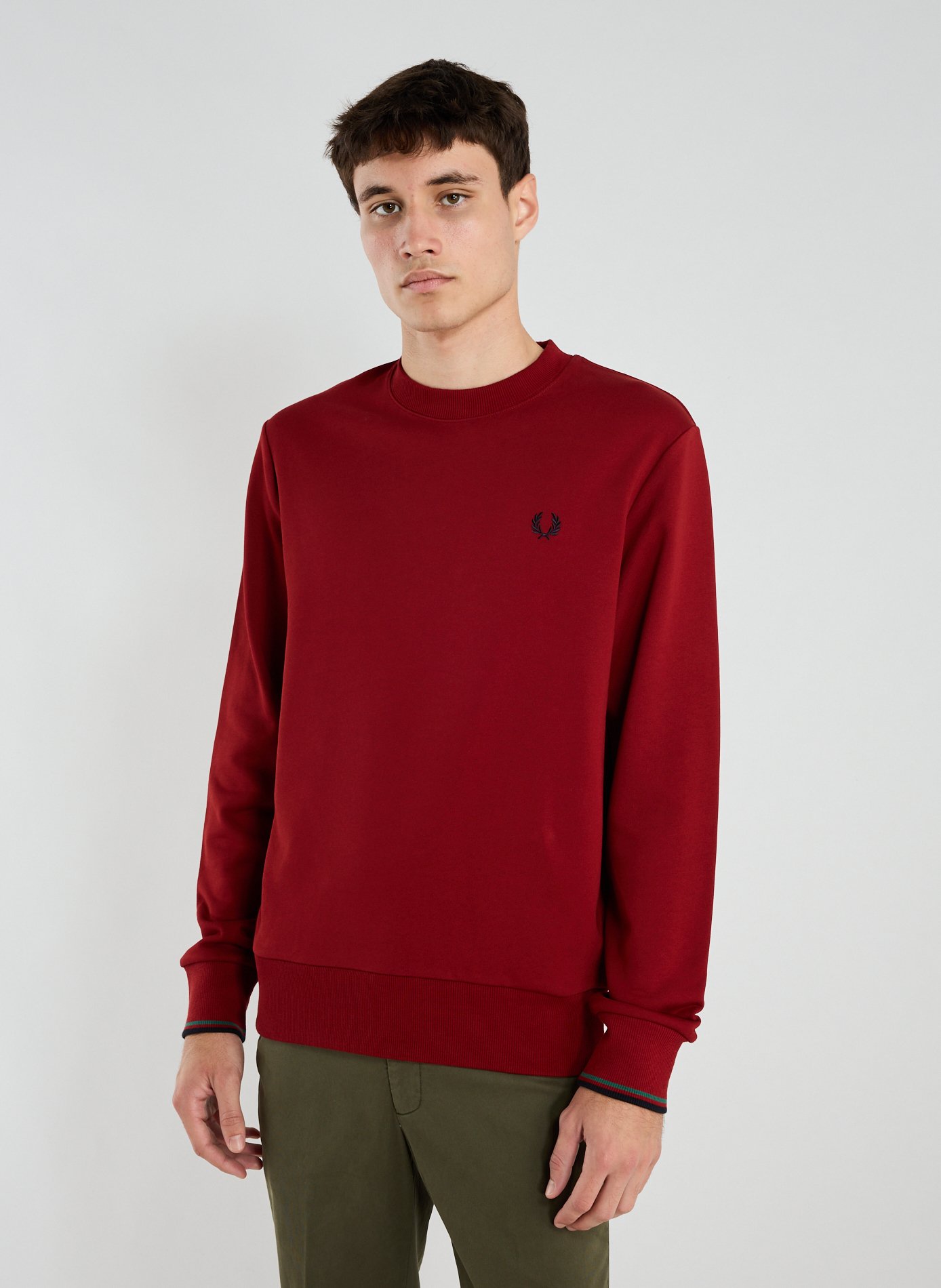 FRED PERRY Loose-fit cotton sweatshirt Red