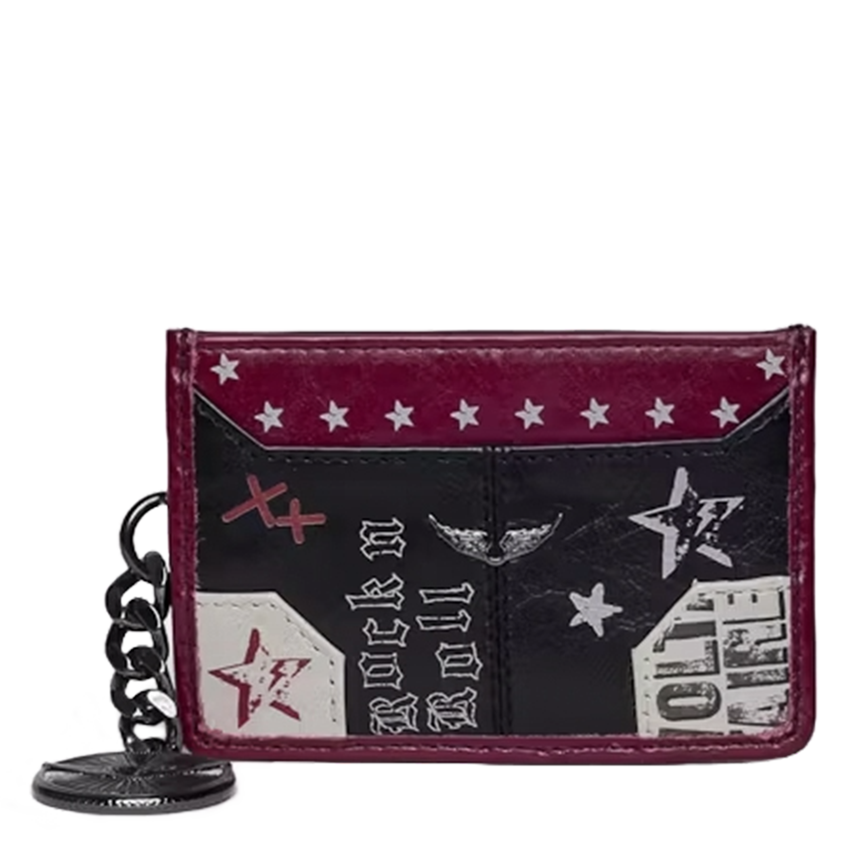 ZADIG&VOLTAIRE Porte-cartes en cuir imprimé sunny pass Noir