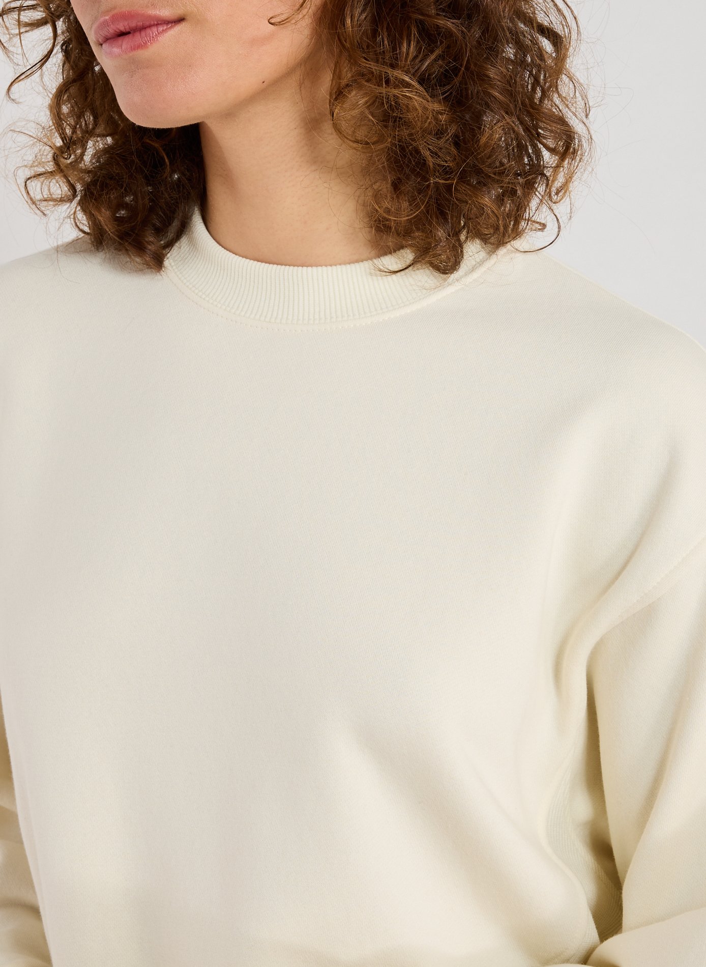 Oversized round neck sweater TOPSHOP Beige