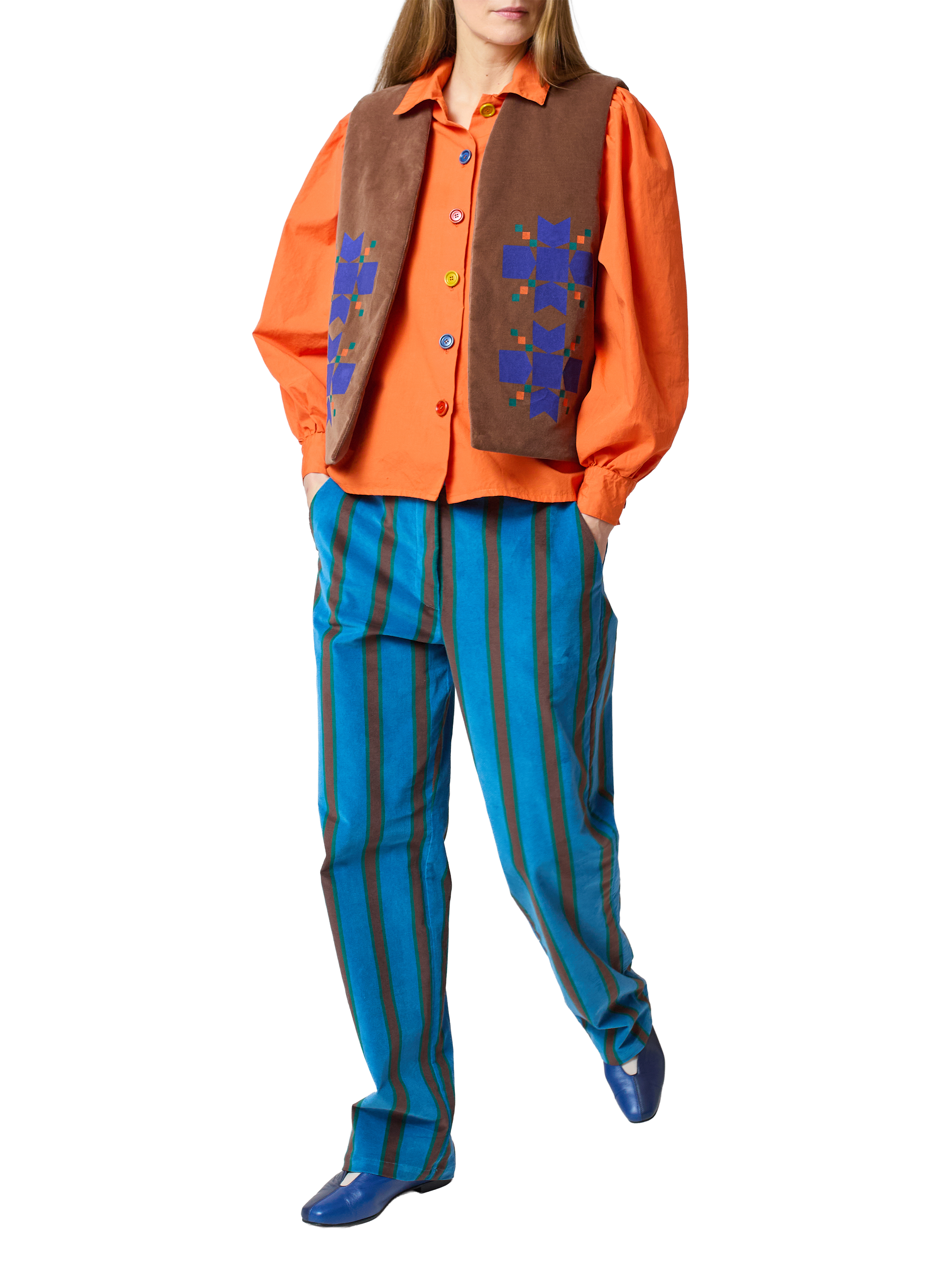 Gilet sans manches imprimé en coton mélangé BOBO CHOSES Multicolore