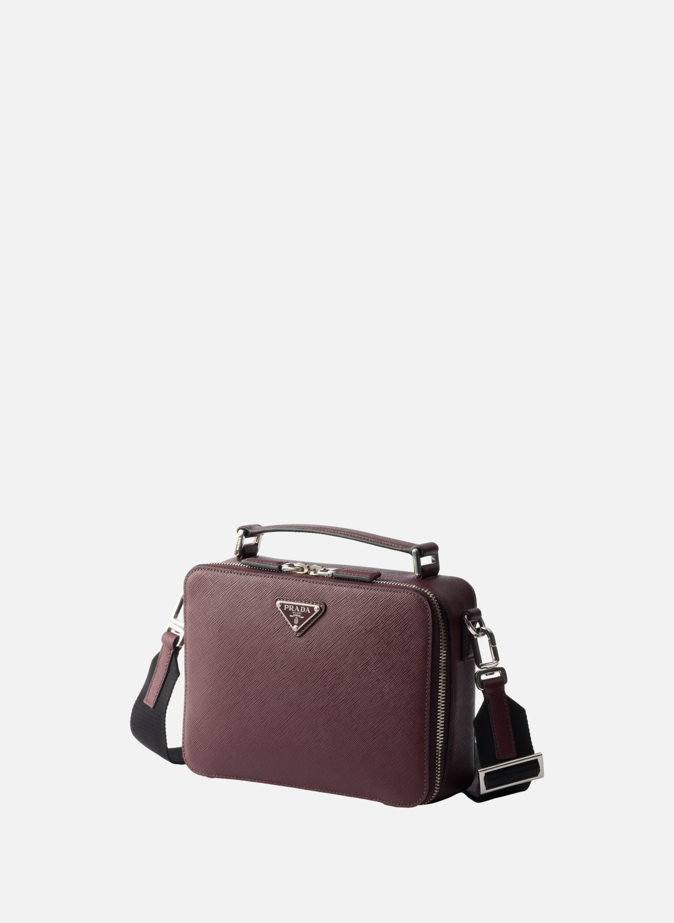 Sac prada brique en cuir saffiano PRADA Rouge