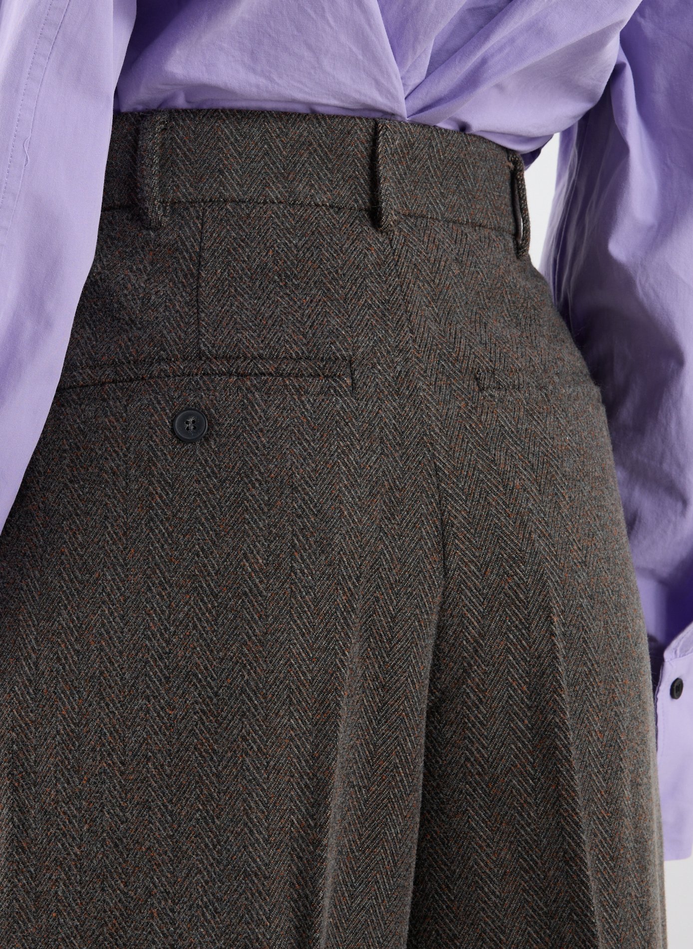 Pantalon droit à chevrons  TOPSHOP Gris