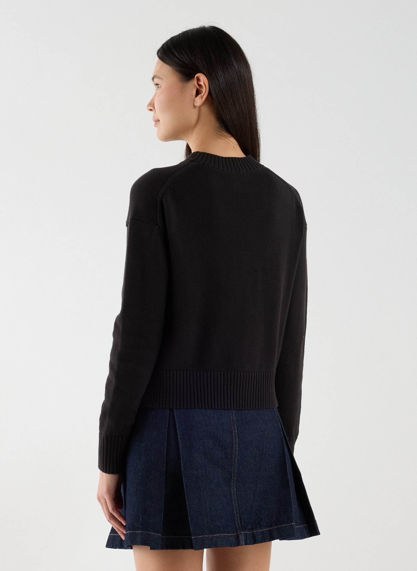 Pull court en coton CALVIN KLEIN Noir