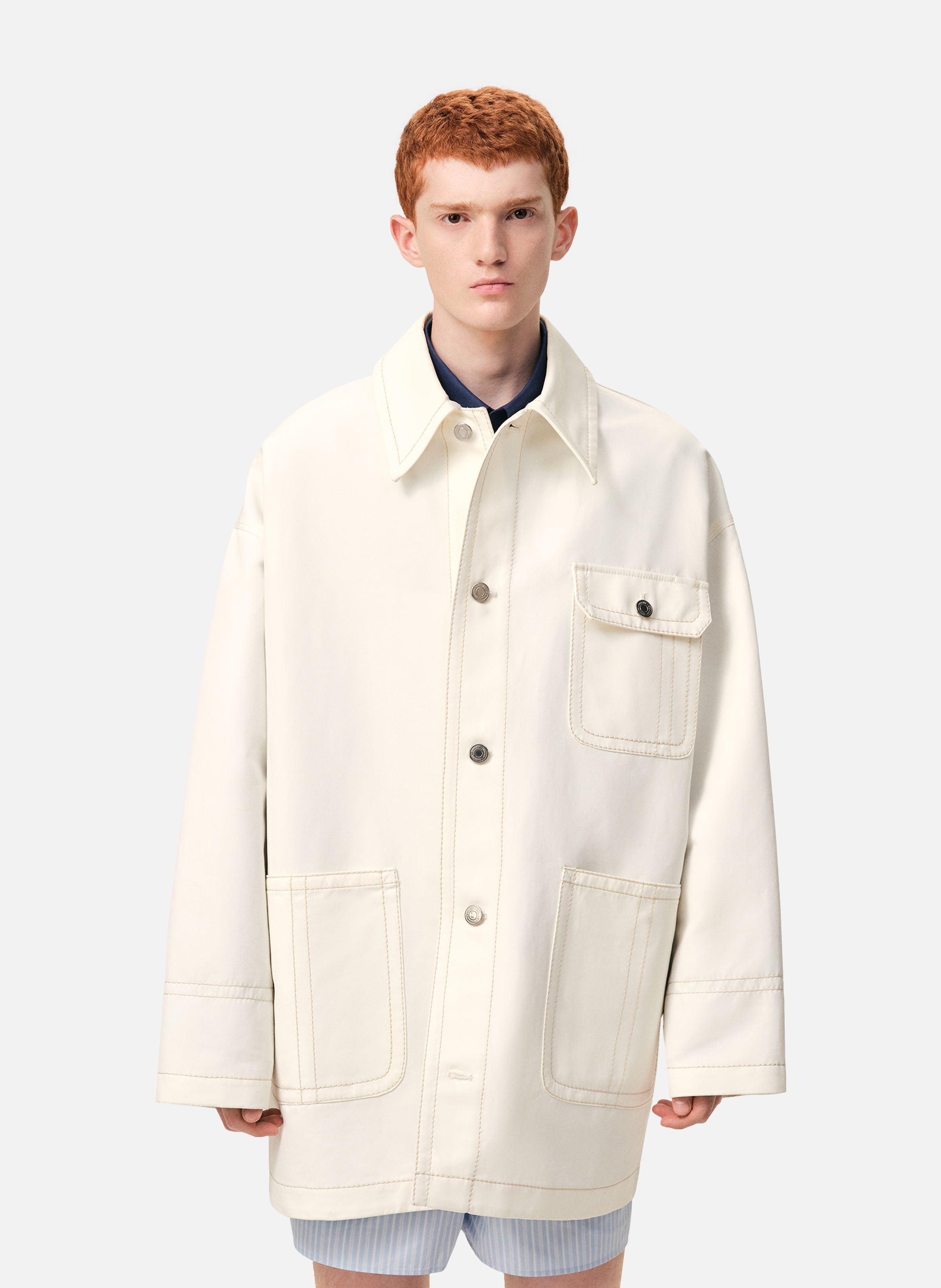 Veste worker unisexe en coton AMI PARIS Blanc