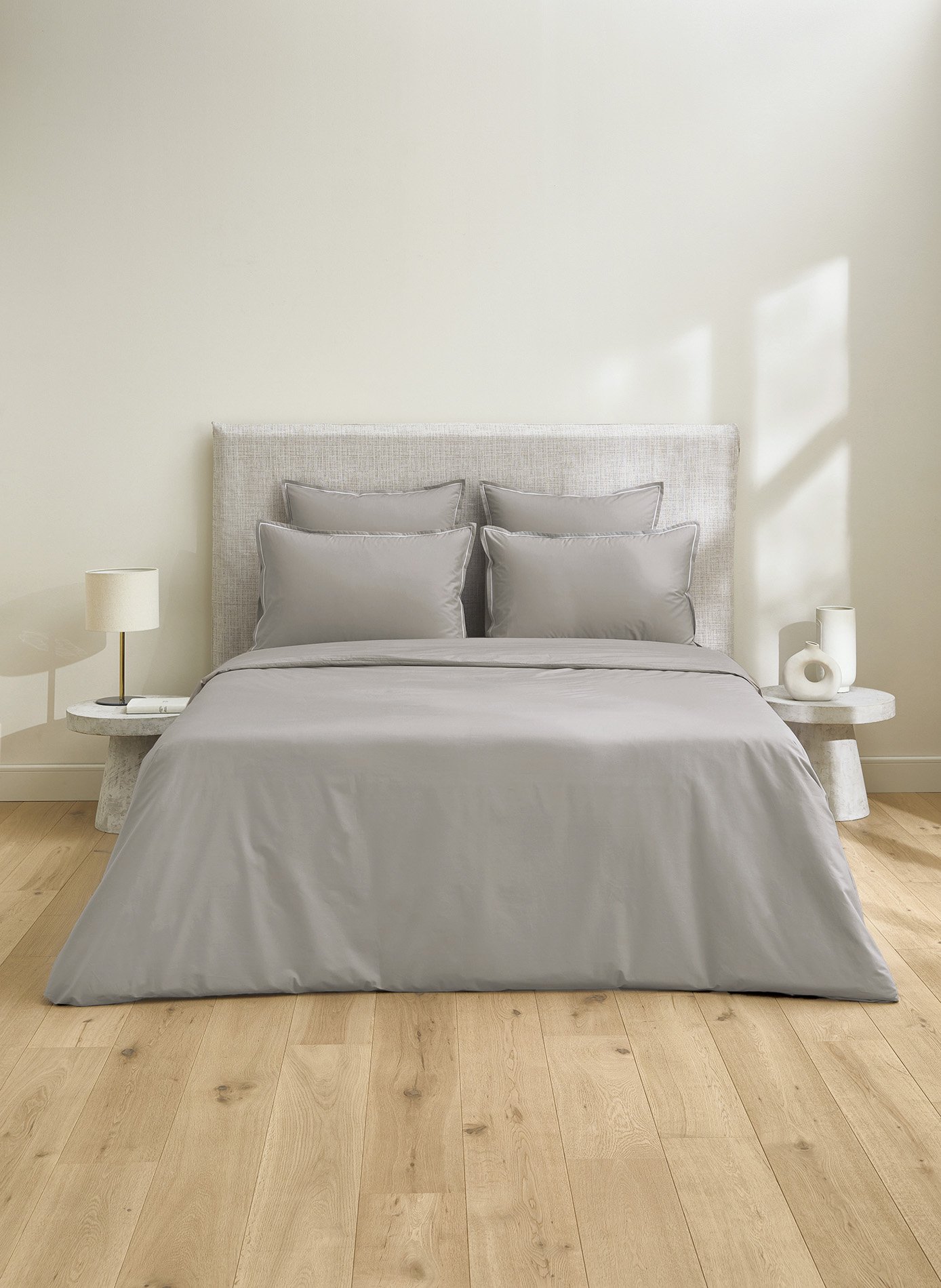 TAIE D'OREILLER Vendôme Brume Opaline ANNE DE SOLENE Gris