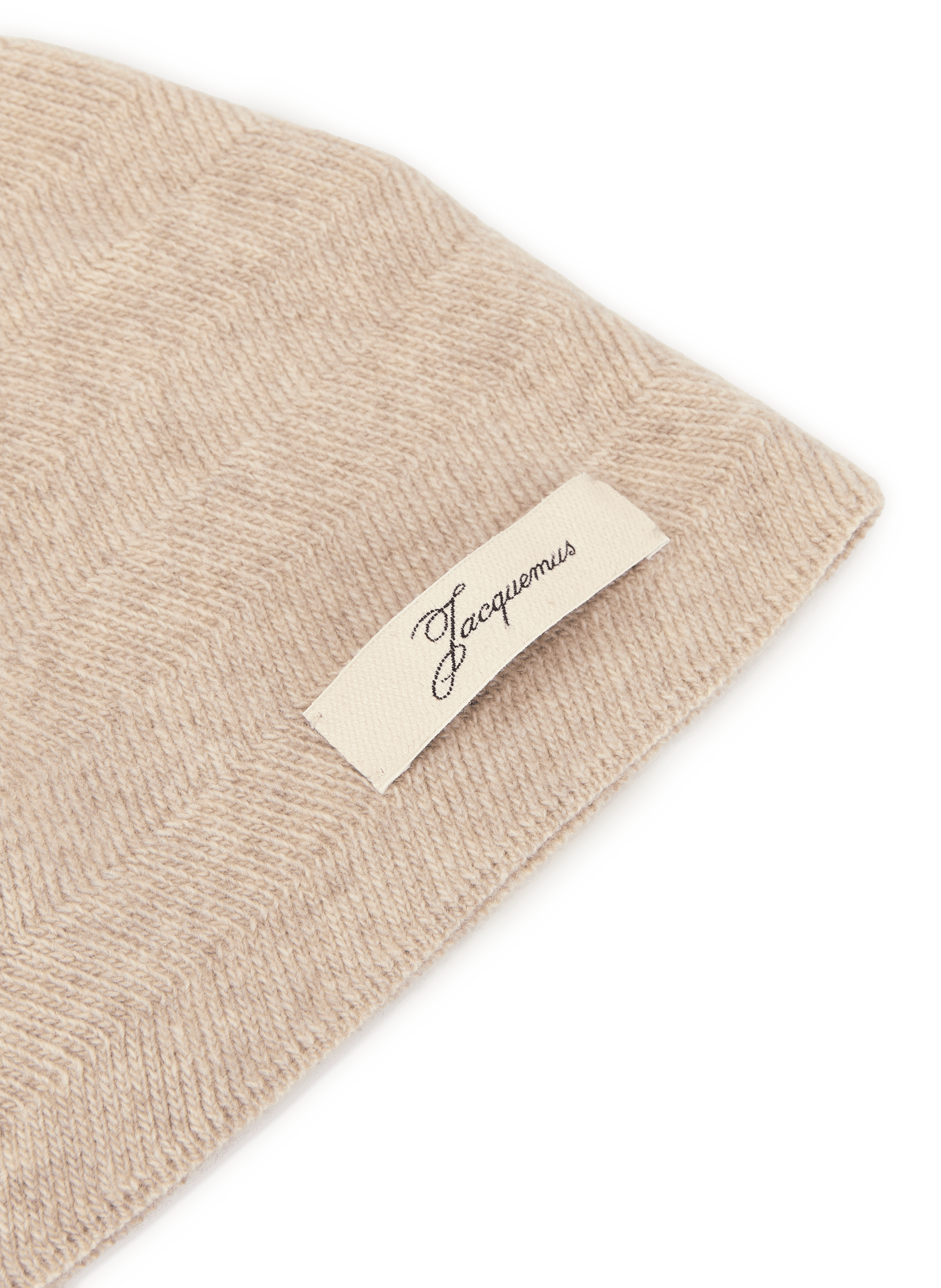 Chevron wool and cashmere beanie JACQUEMUS Beige