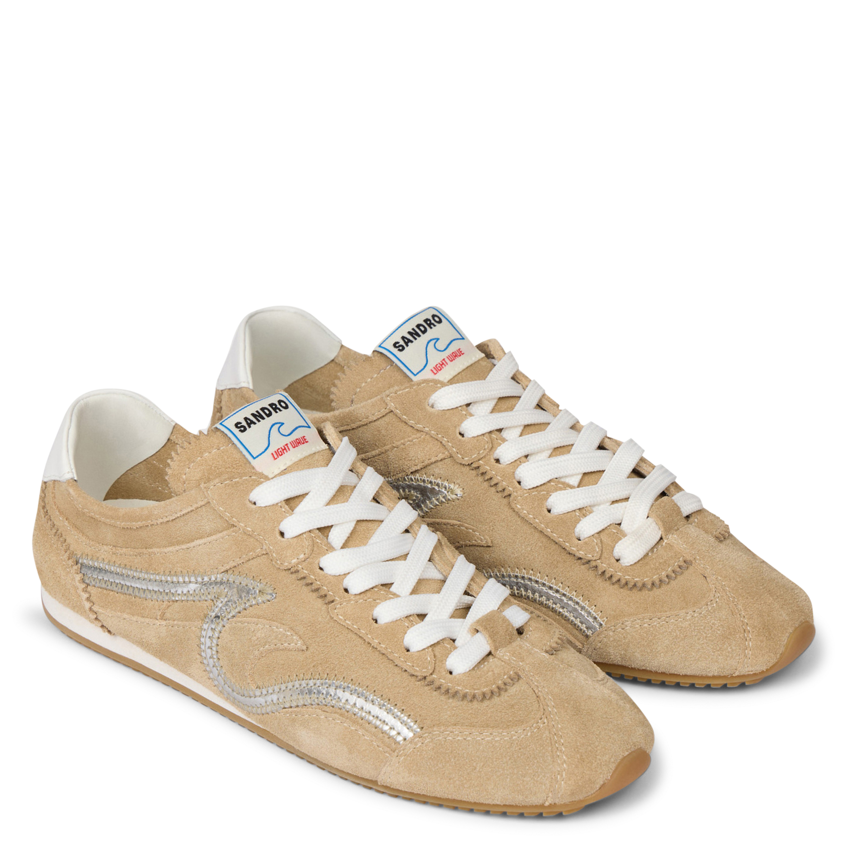 Baskets basses en cuir SANDRO Beige