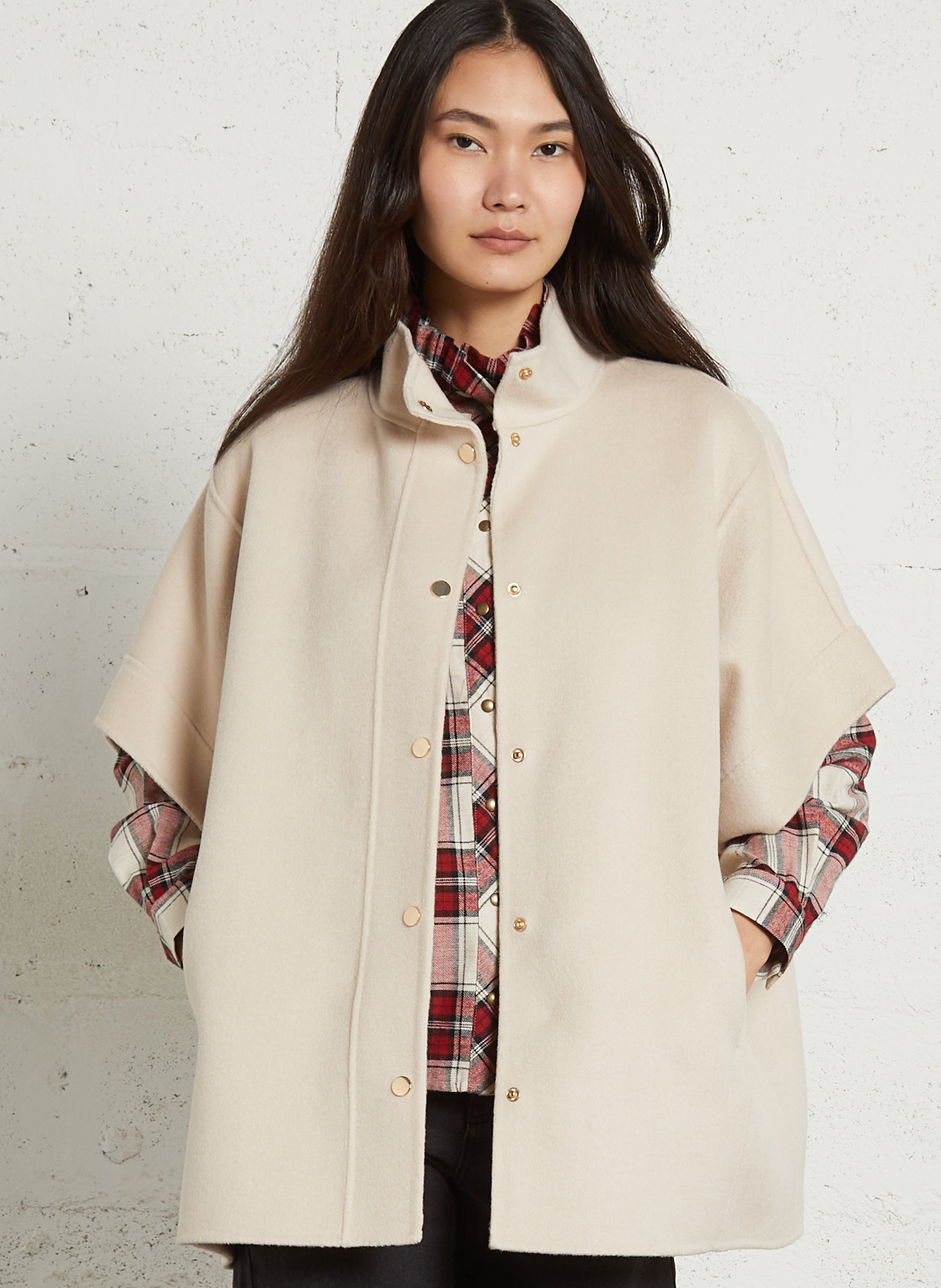 Veste col montant en laine mélangée fortune MAISON 123 Blanc