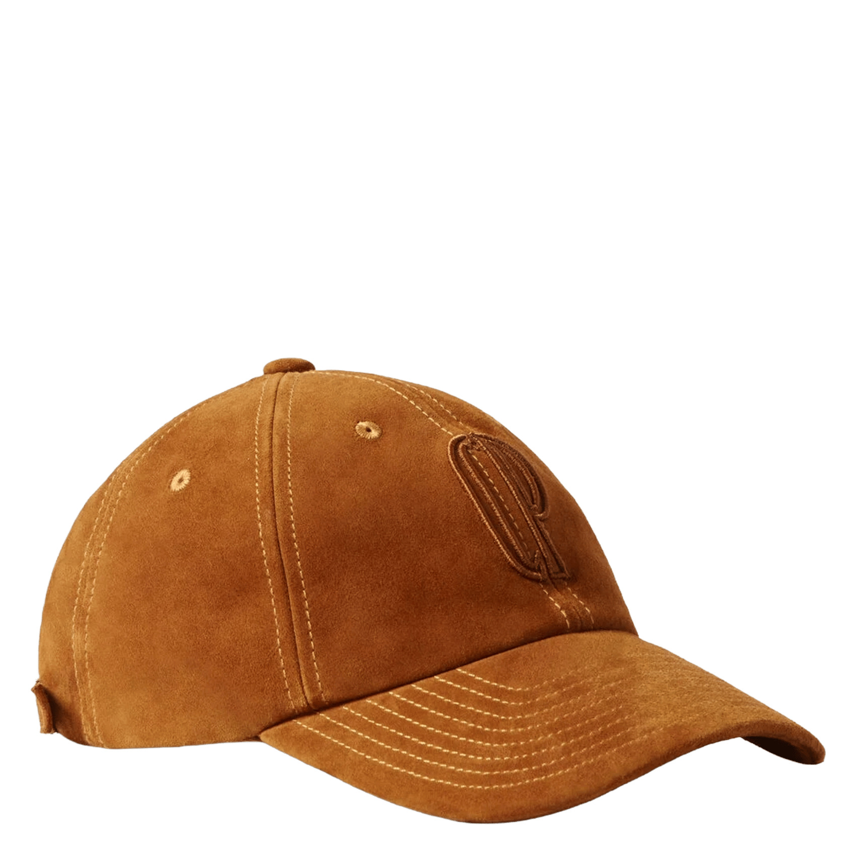Casquette brodée en cuir suédé CLAUDIE PIERLOT Marron