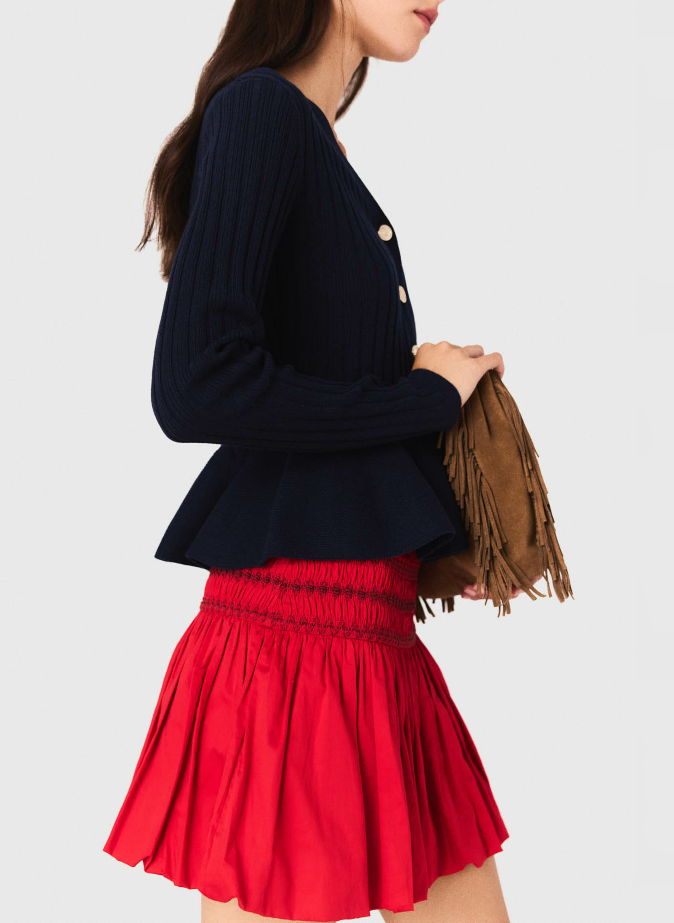 Cardigan cintré à boutons uni MAJE Bleu