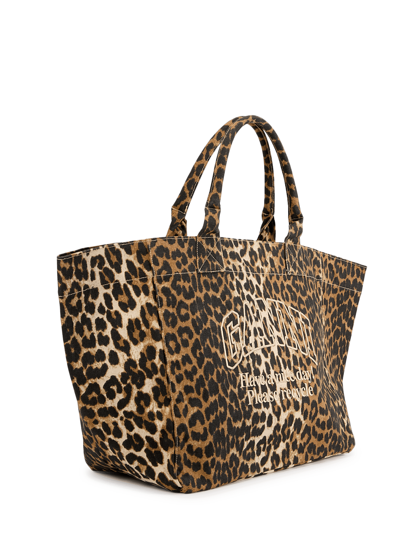 Sac cabas à imprimé léopard en coton GANNI Multicolore