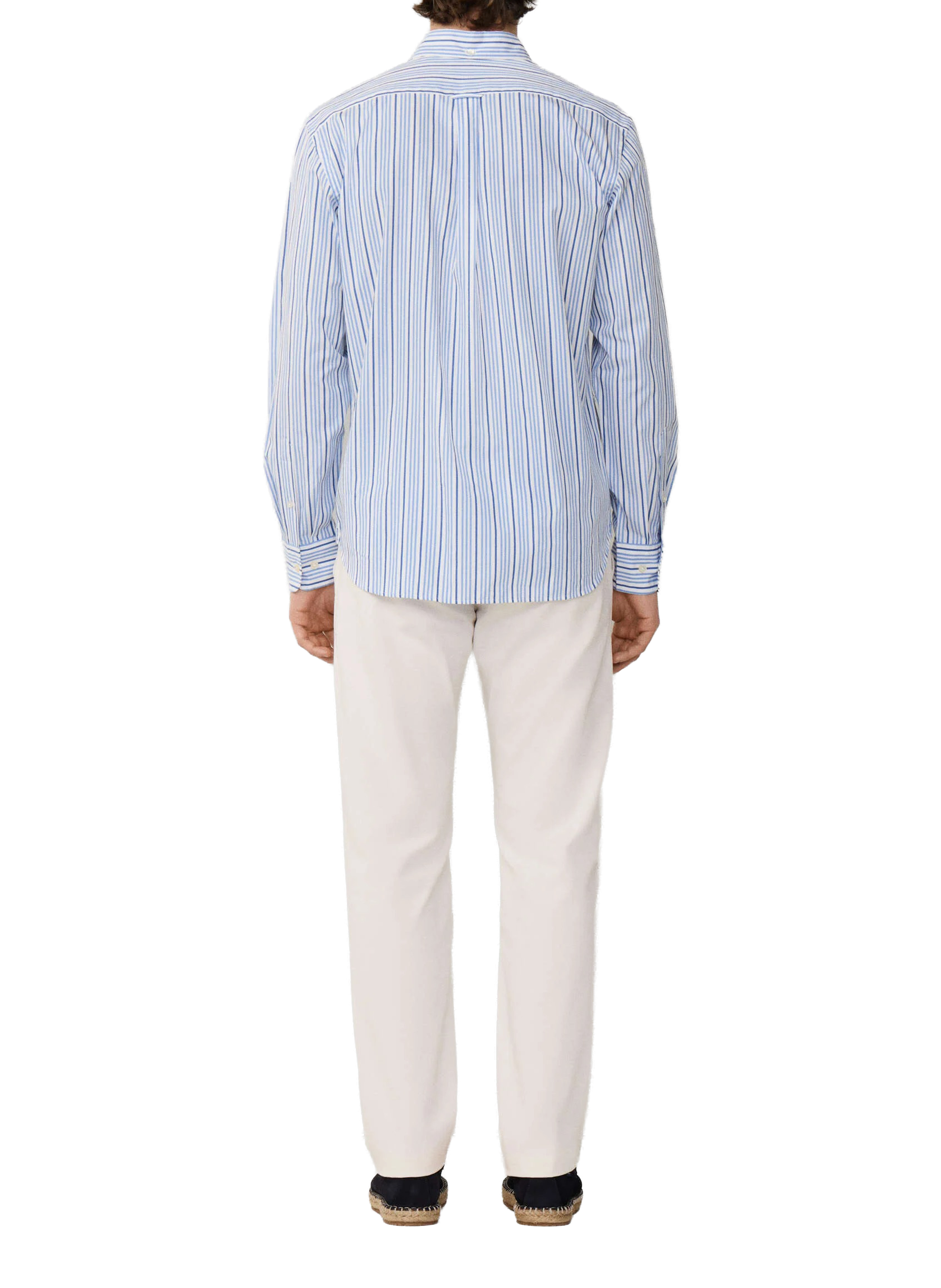 Striped shirt with American collar in cotton FACONNABLE Blue