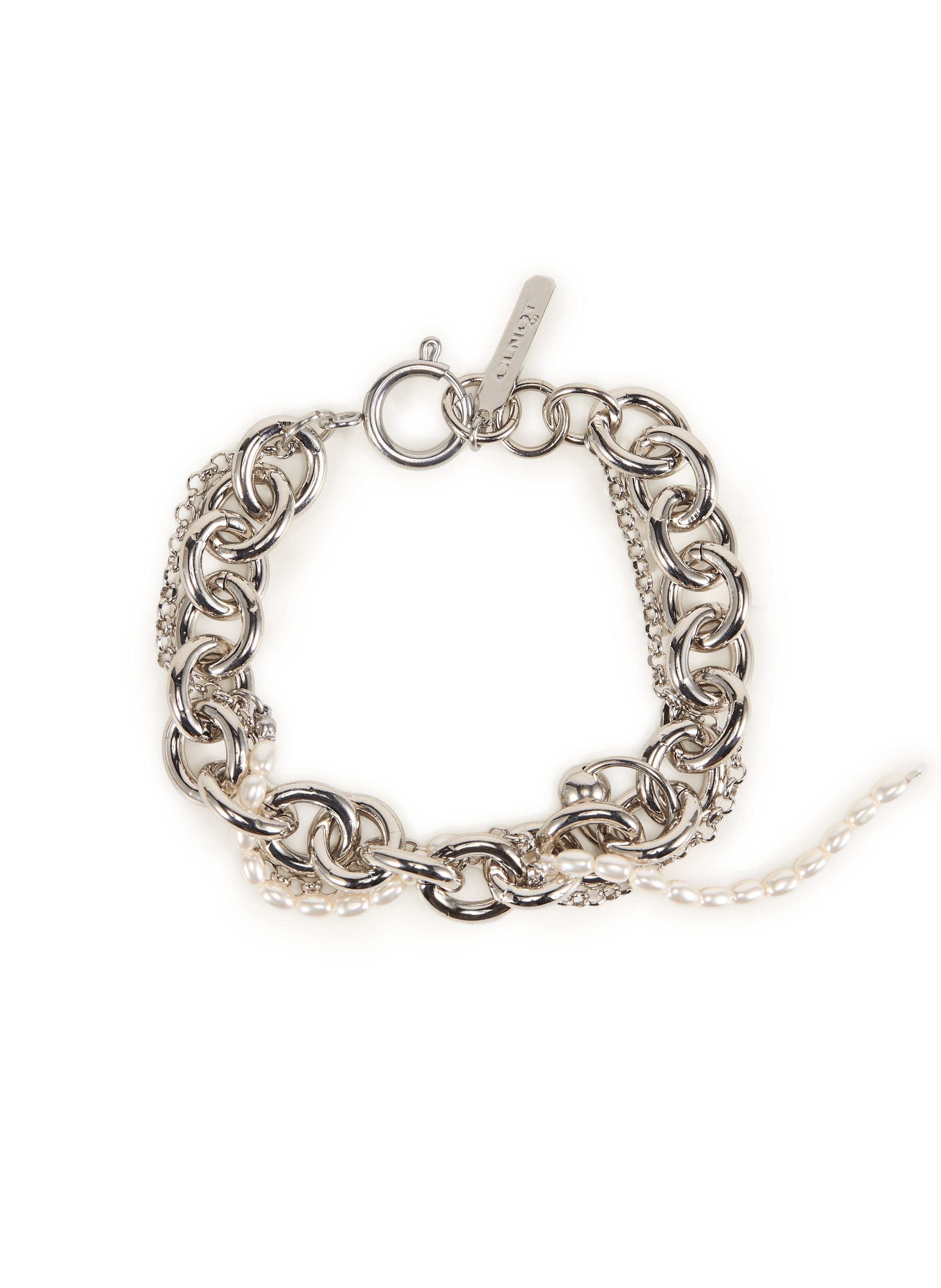 Bracelet Salem chaînes à maillons et perles JUSTINE CLENQUET Argent