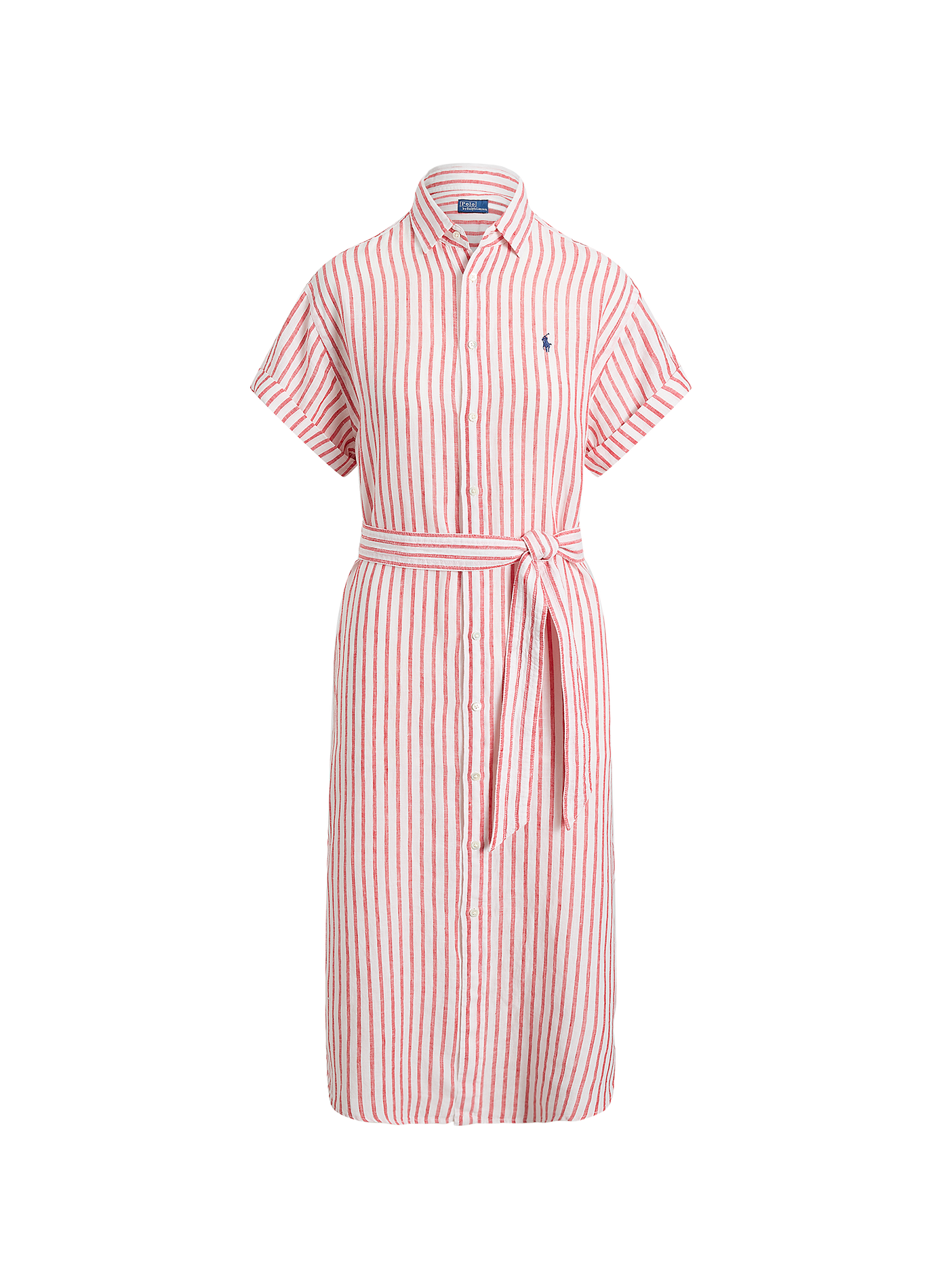 Midi linnen overhemdjurk POLO RALPH LAUREN Roze