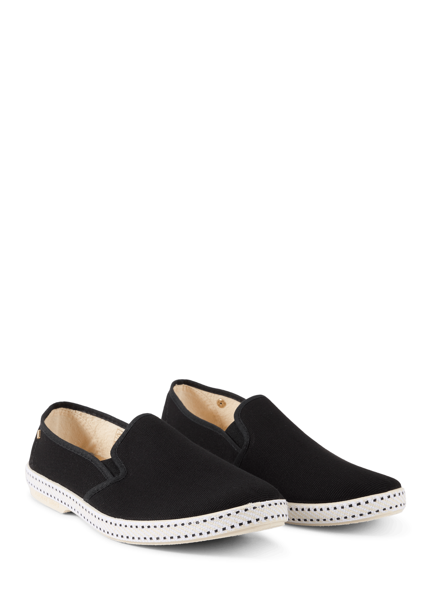 Cotton Canvas Moccasins RIVIERAS Black
