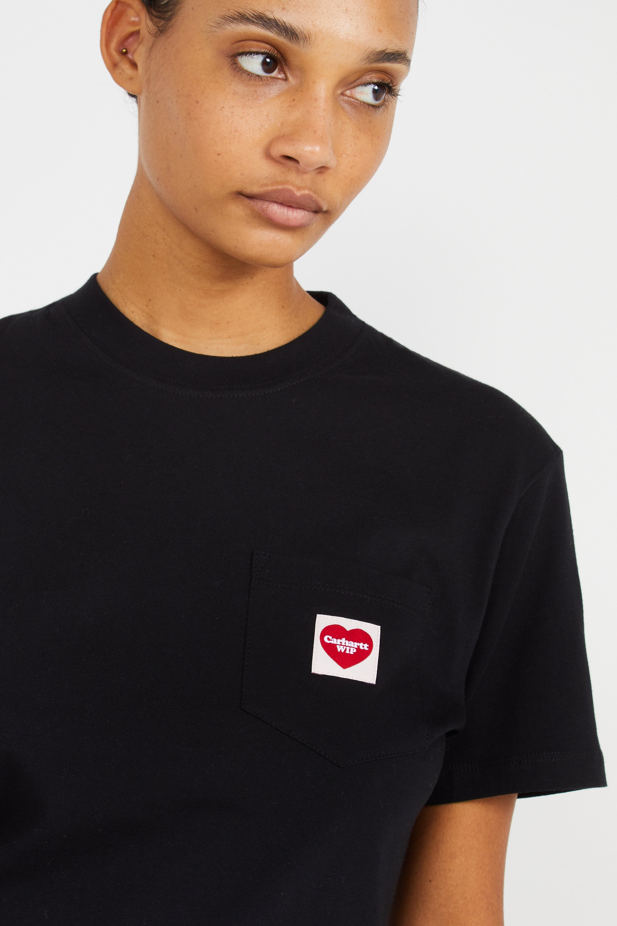 T-shirt w' s/s pocket heart t-shirt CARHARTT WIP Noir
