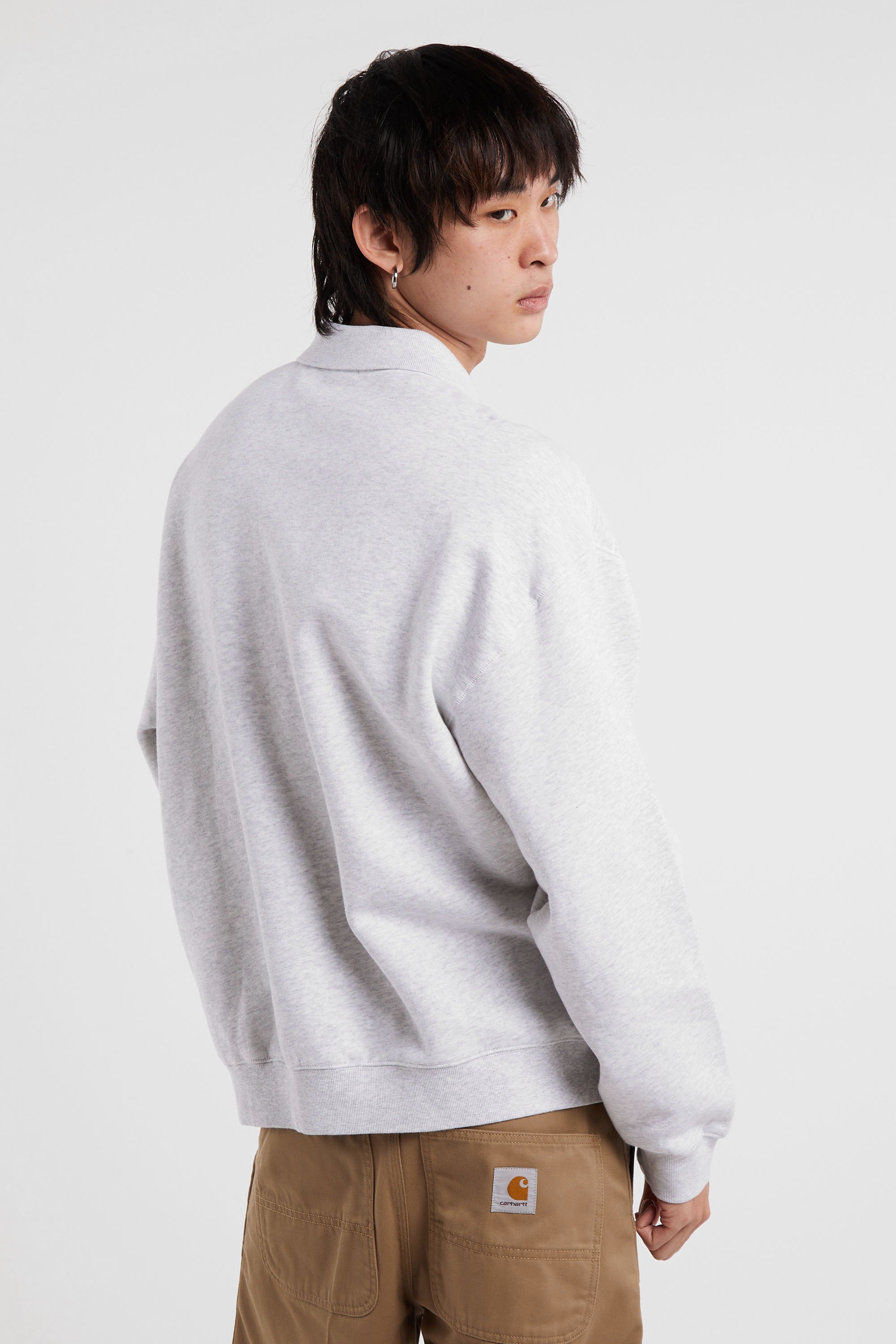 Sweatshirt wip label polo sweat CARHARTT WIP Gris