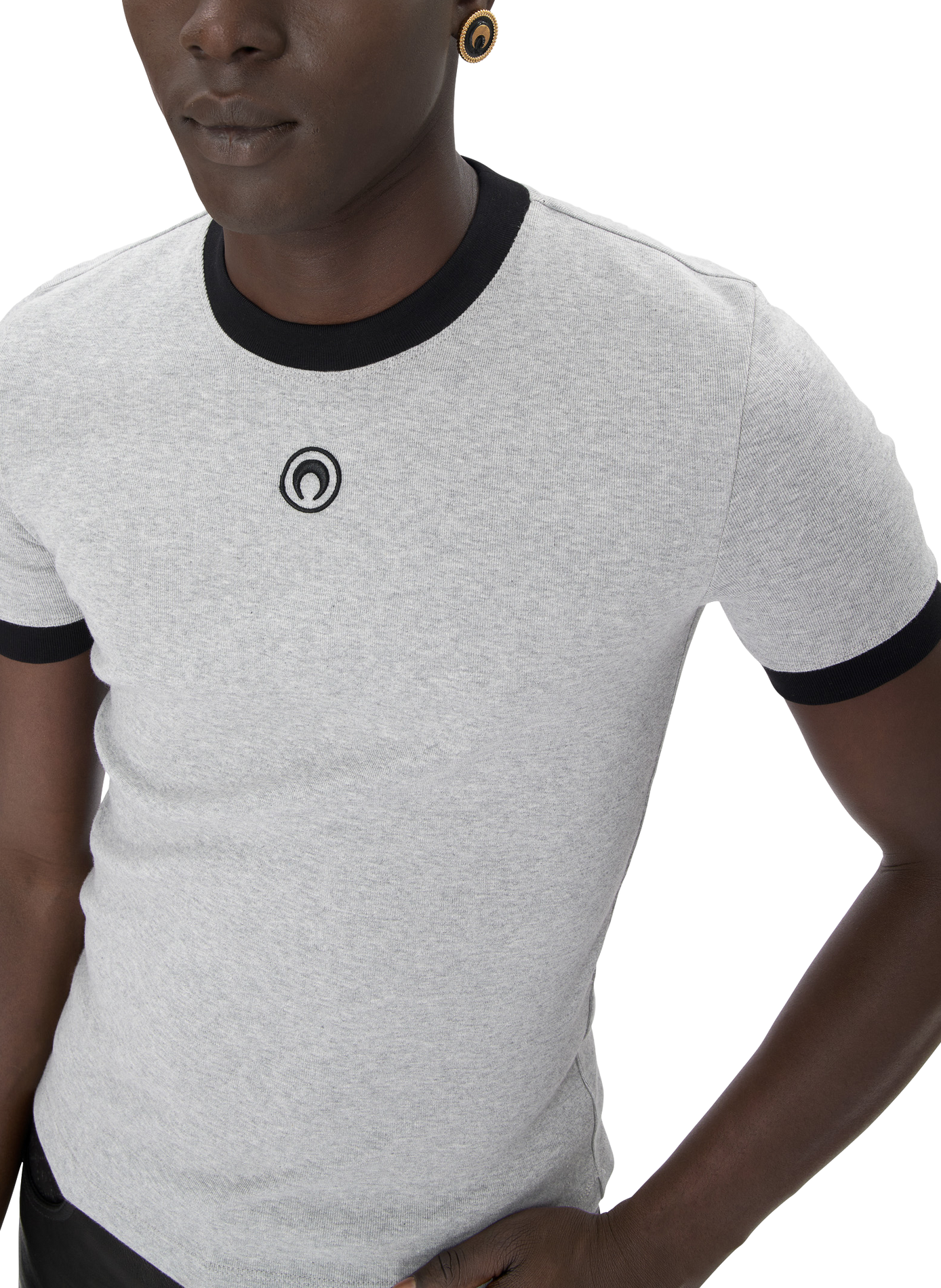 T-shirt ajusté en jersey moon logo MARINE SERRE Gris