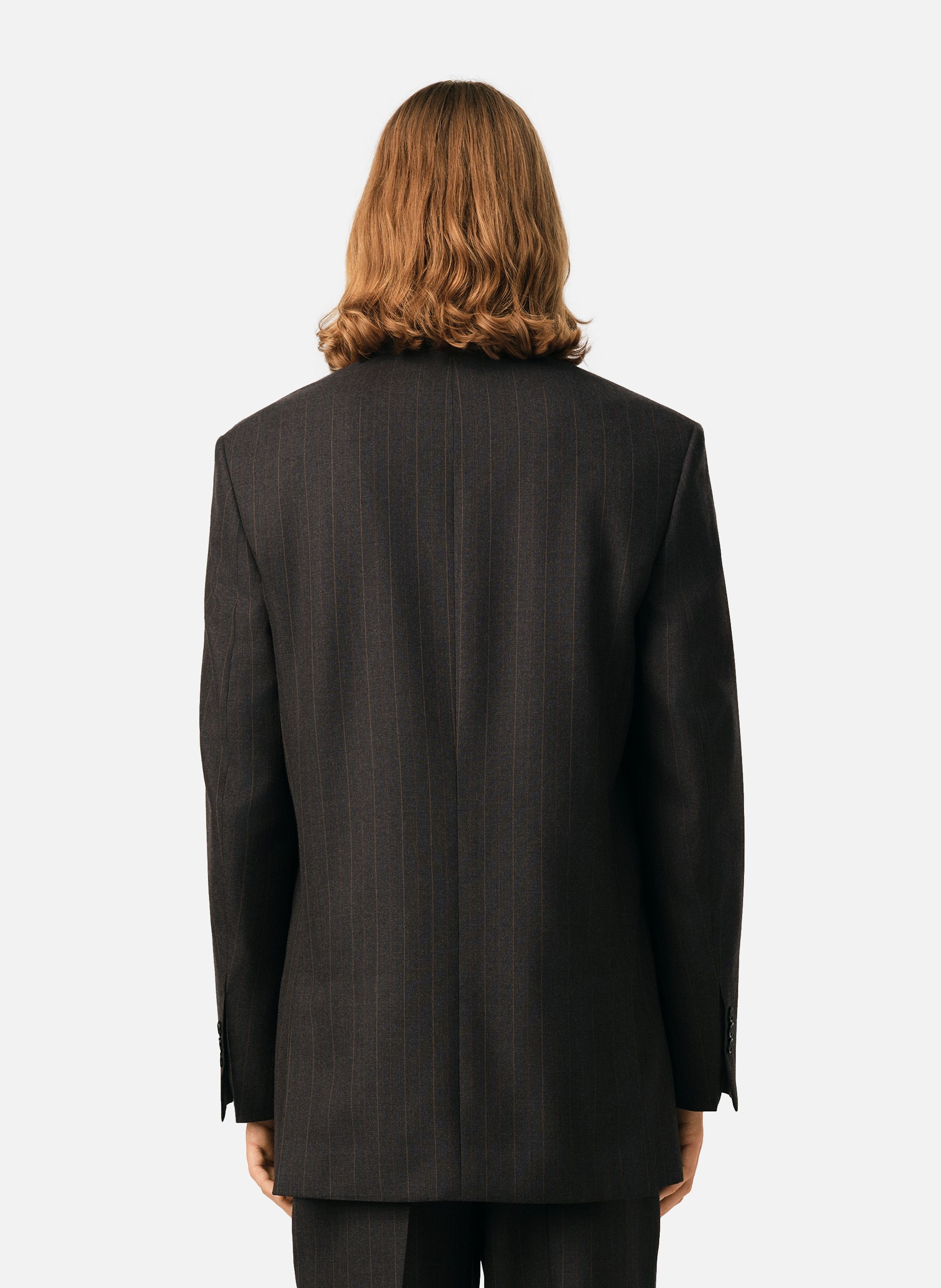 Veste rayée double boutonnage en laine AMI PARIS Gris